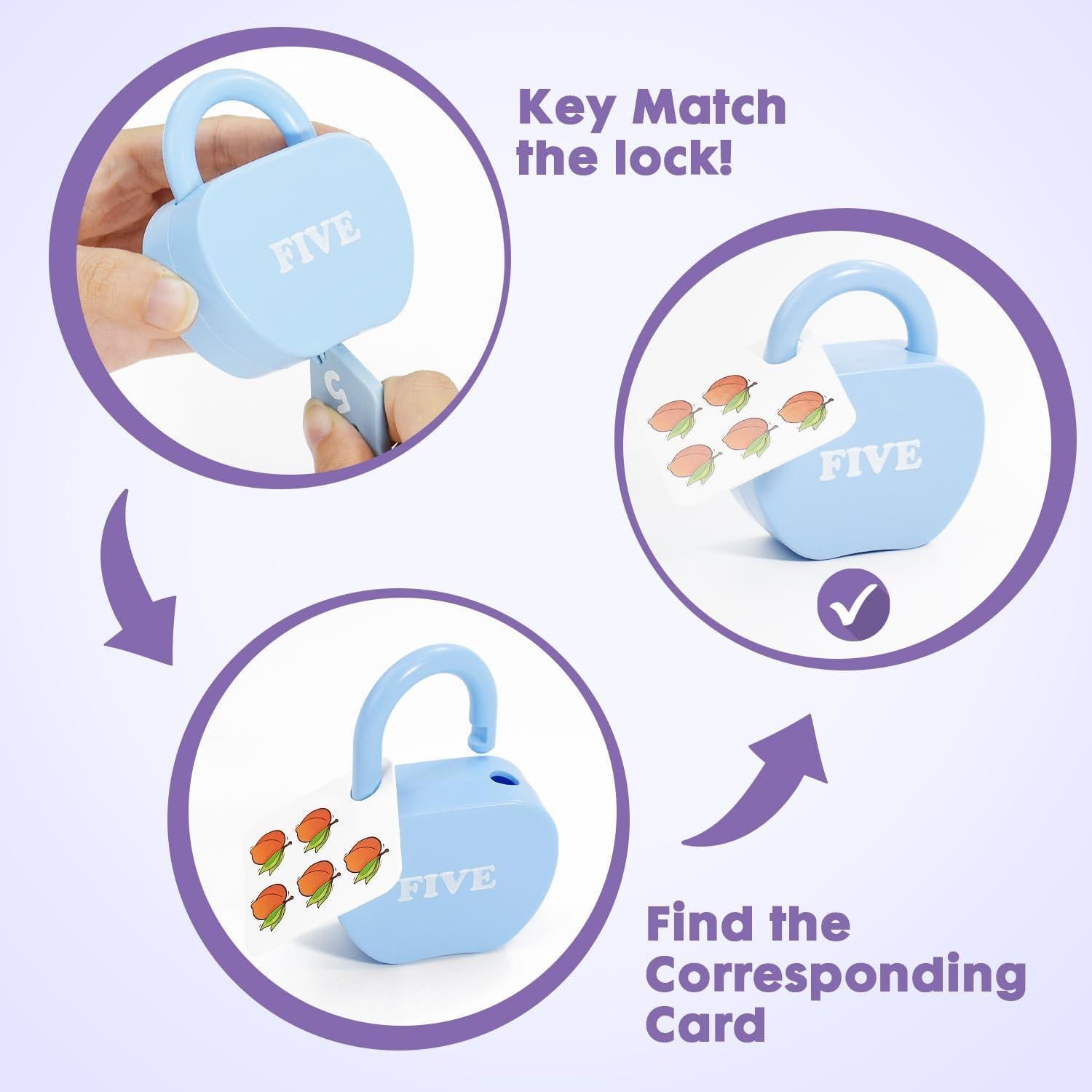 Juguete de Cerradura y Llave YYDeek 5 Piezas Montessori