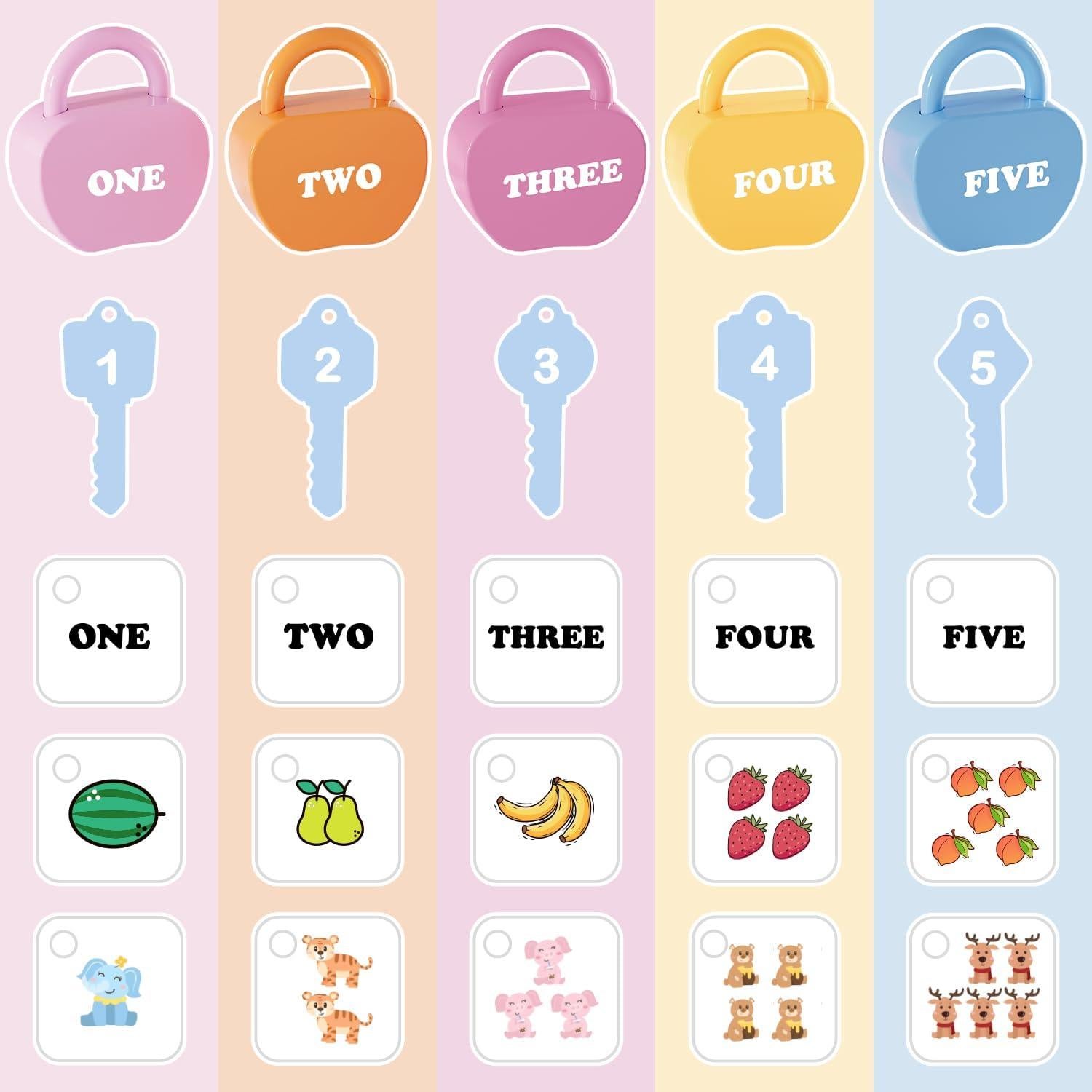 Juguete de Cerradura y Llave YYDeek 5 Piezas Montessori