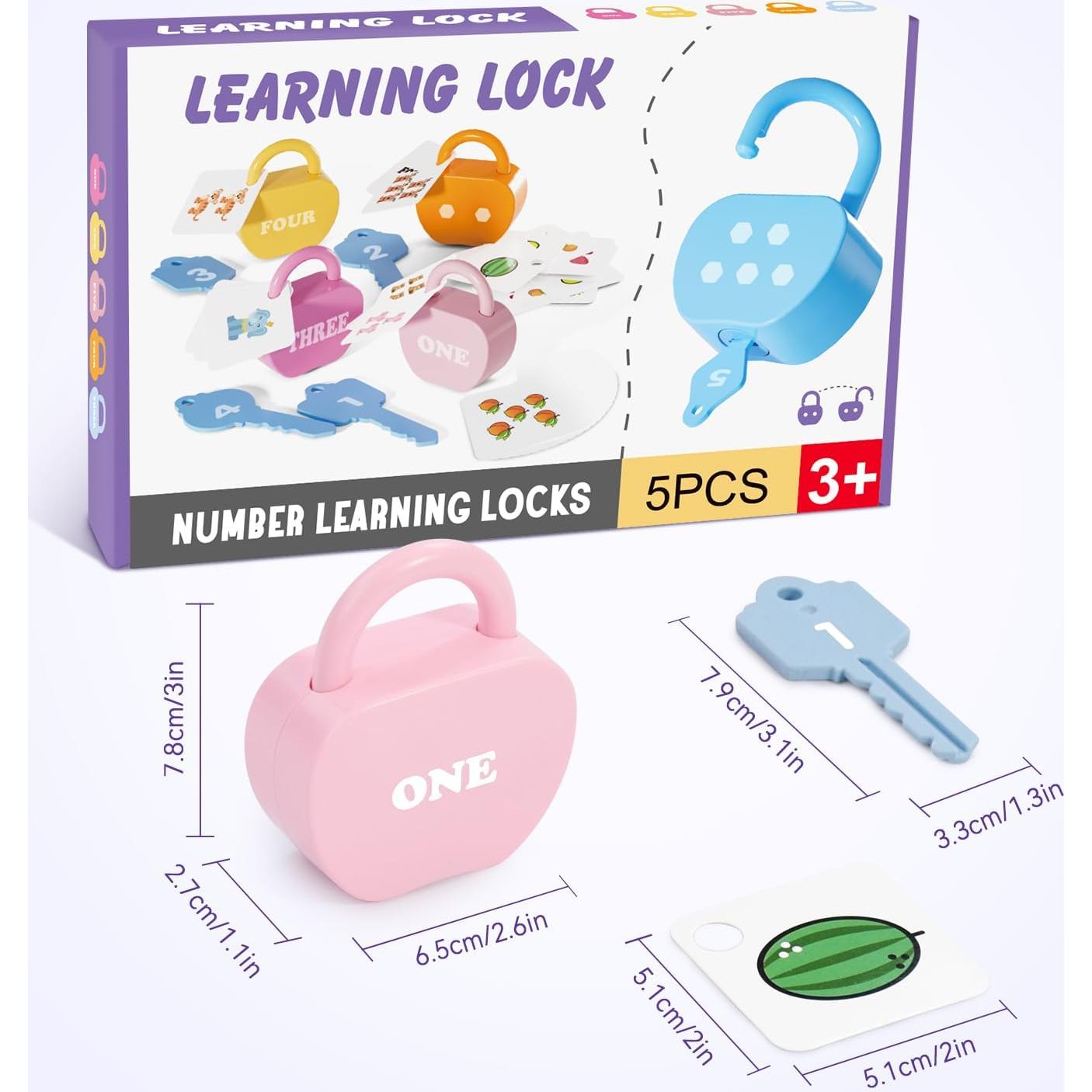 Juguete de Cerradura y Llave YYDeek 5 Piezas Montessori