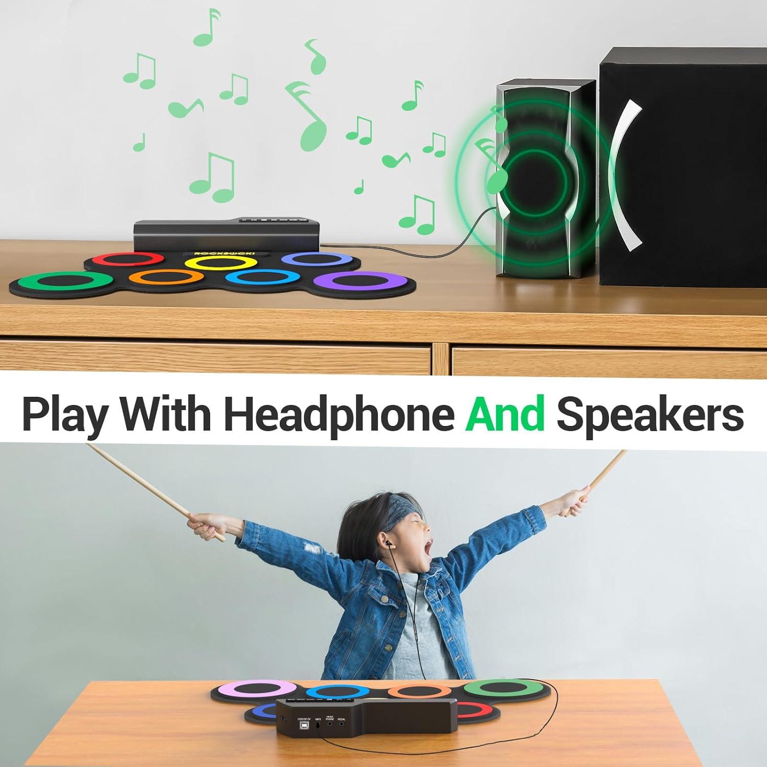 Juego de Batería Electrónica Rocksocki 7 Pads para Niños