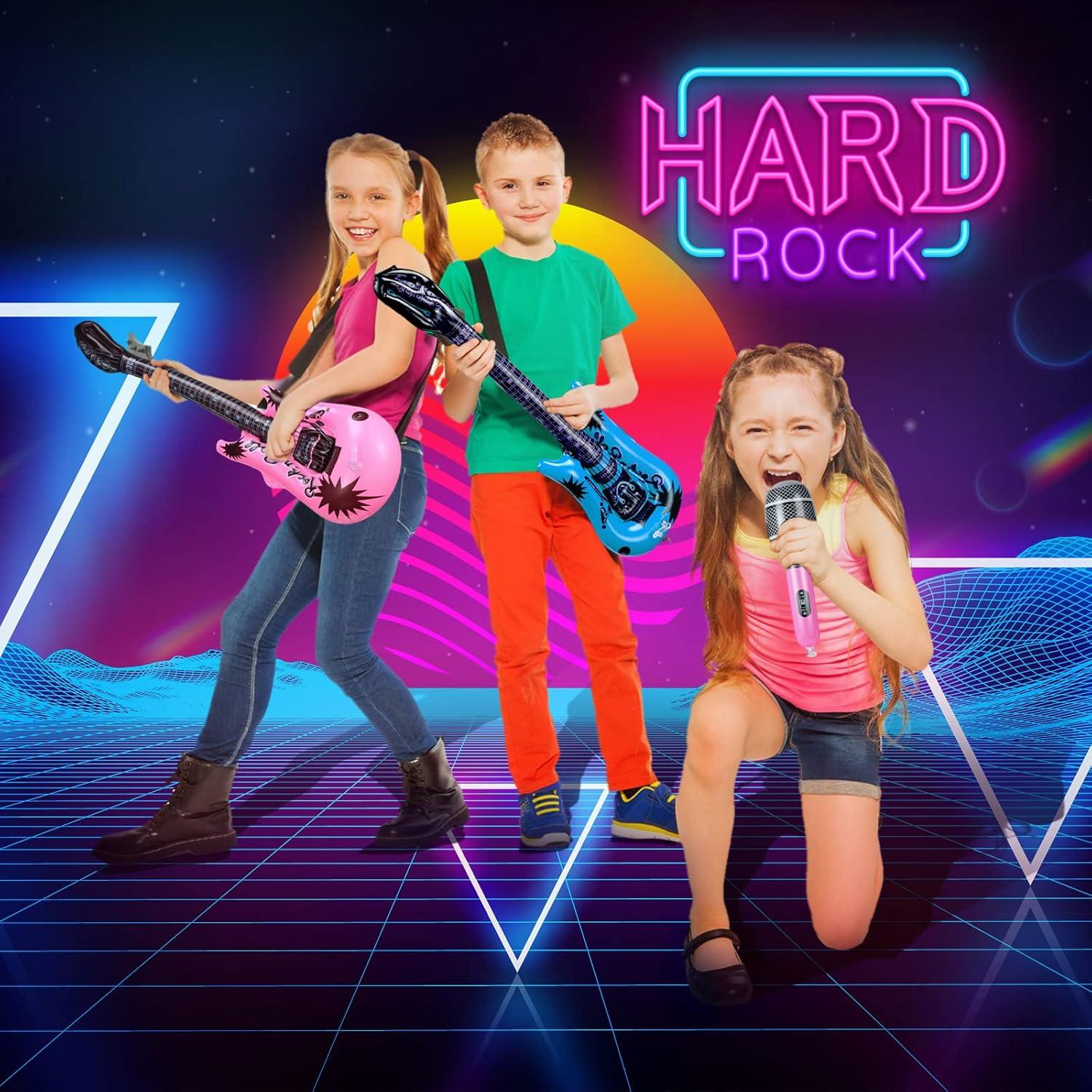 Set 24 Pcs Juguetes Inflables Tradder Fiesta Musical 80s 90s