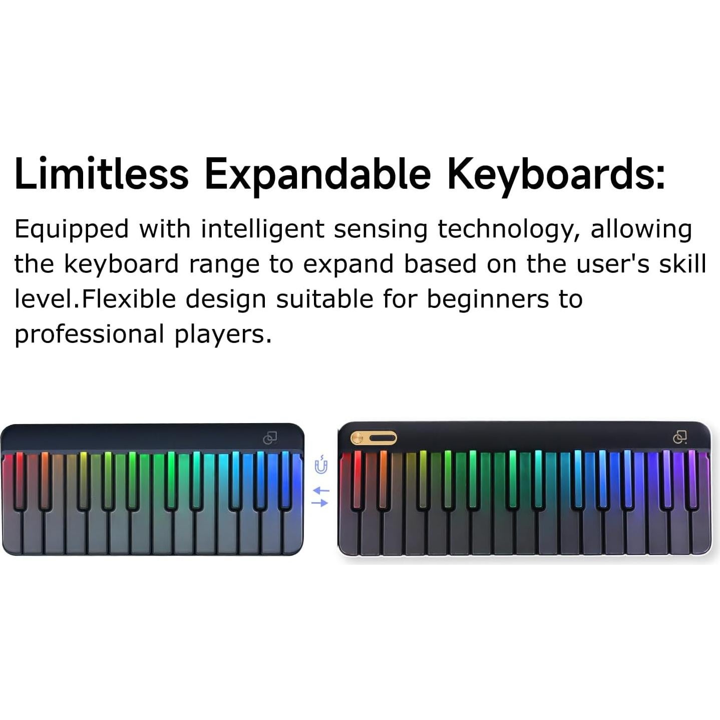 Teclado Piano Inteligente PopuPiano 59 Teclas LED MIDI