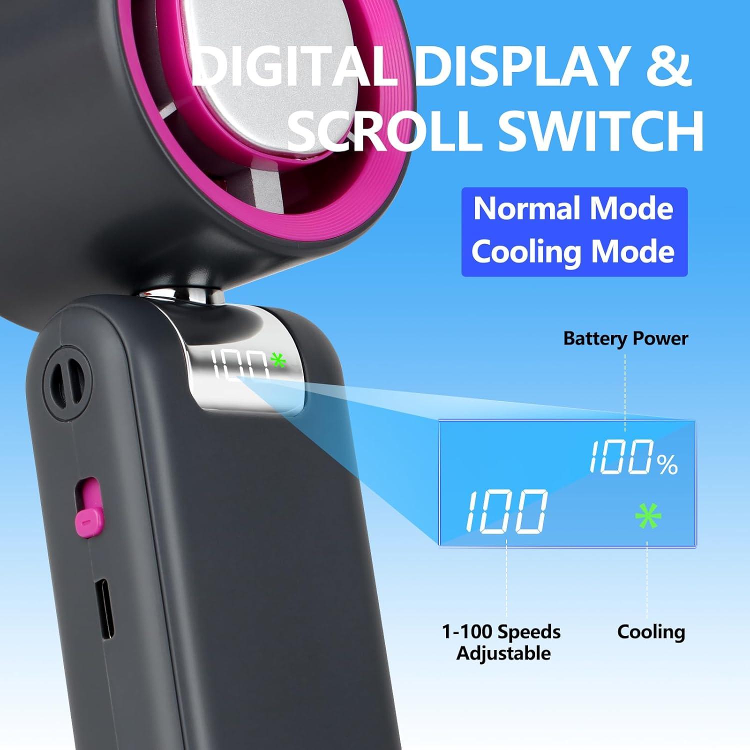 Ventilador Turbo Portátil Enlightcode 5000mAh Plegable Gris