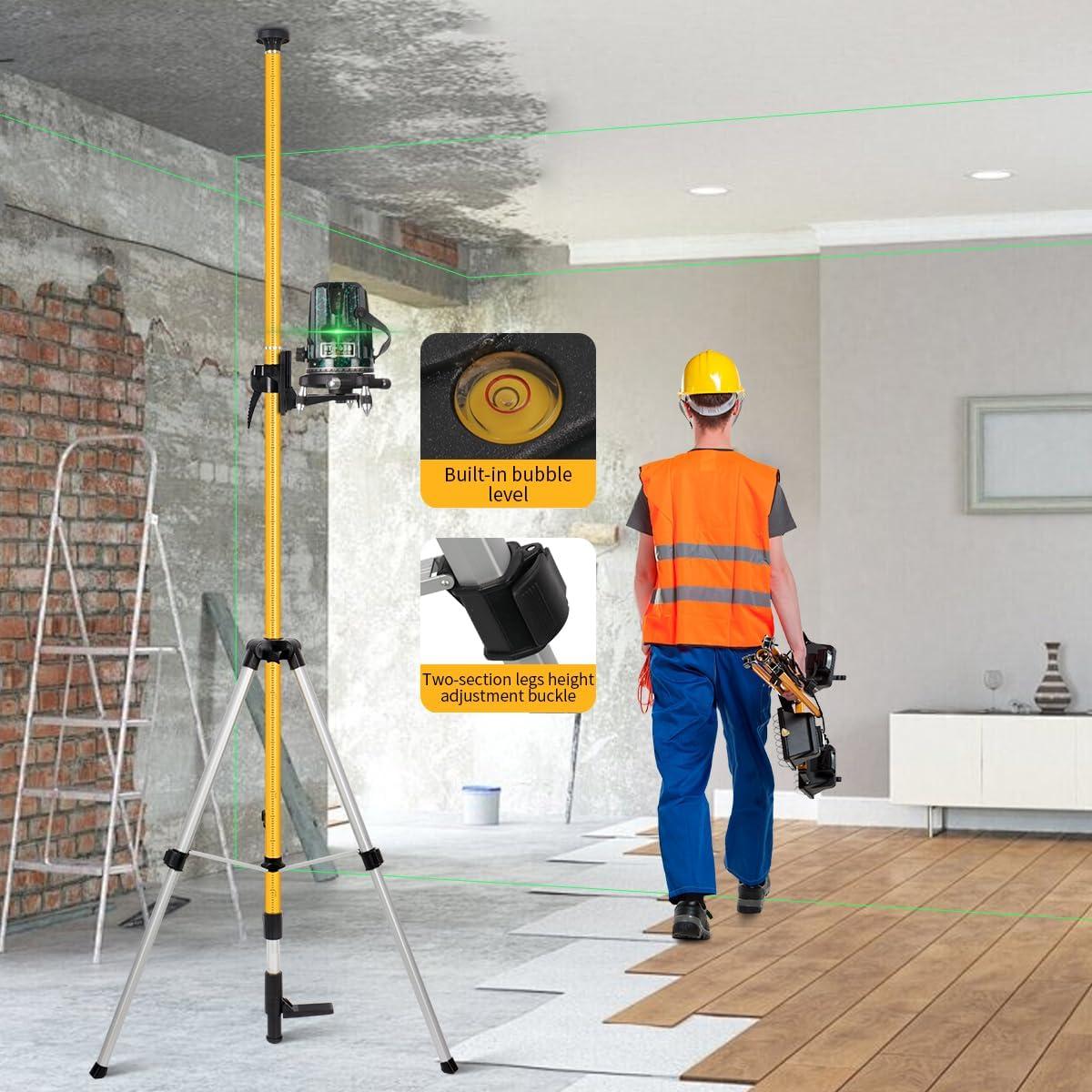 Polo de Nivel Láser DMITER Telescópico 3.7M con Trípode