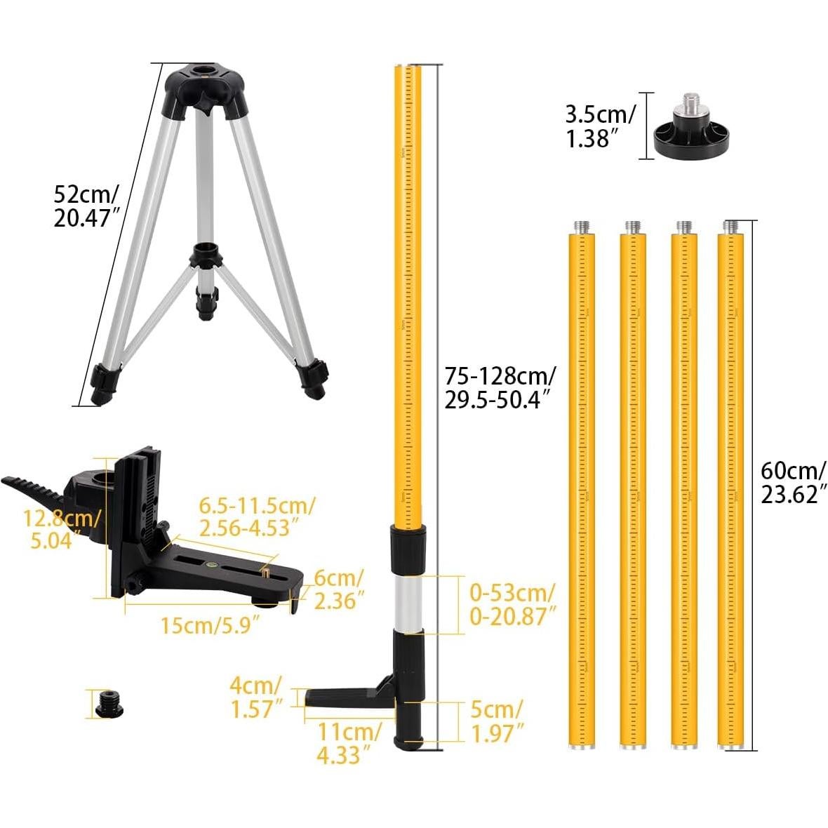Polo de Nivel Láser DMITER Telescópico 3.7M con Trípode