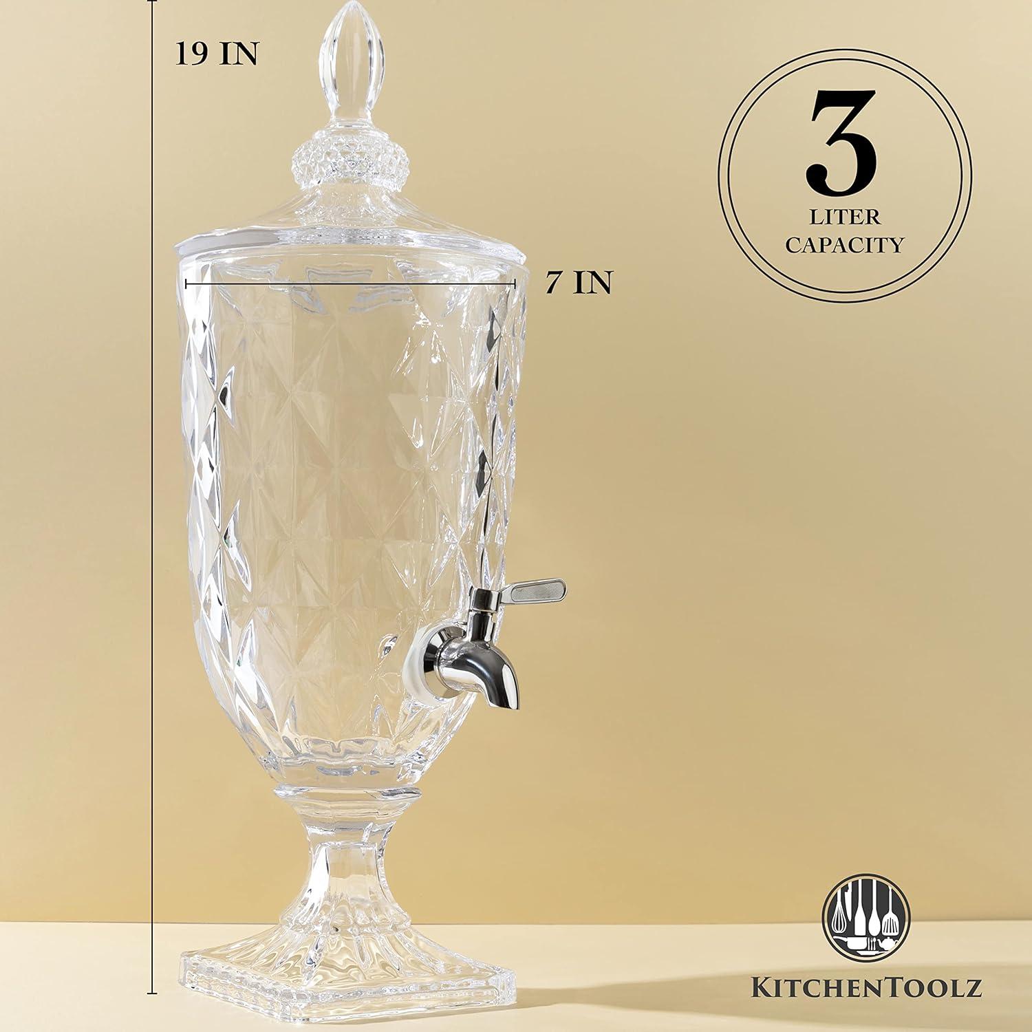 Dispensador de Bebidas Frías Kitchentoolz 3L Vidrio con Grifo