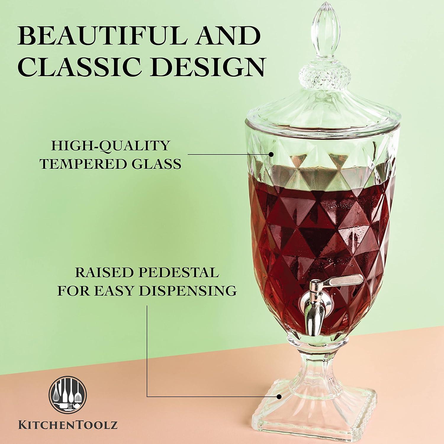 Dispensador de Bebidas Frías Kitchentoolz 3L Vidrio con Grifo