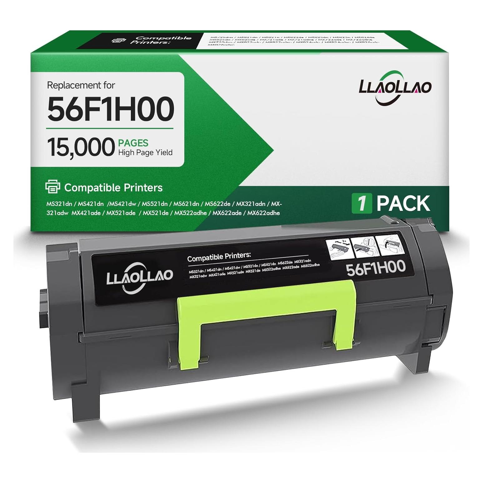 Cartucho de Tóner Negro LLAOLLAO 56F1H00 para Lexmark