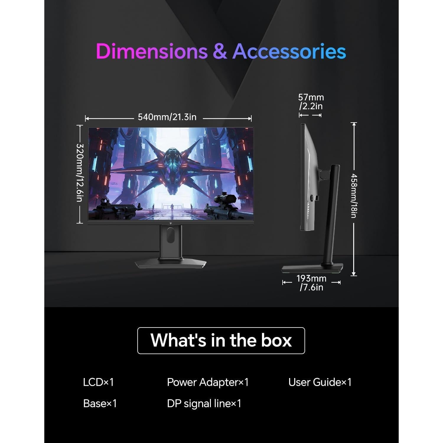 Monitor Gaming KTC 24" QHD 180Hz IPS HDR400 Altura Ajustable