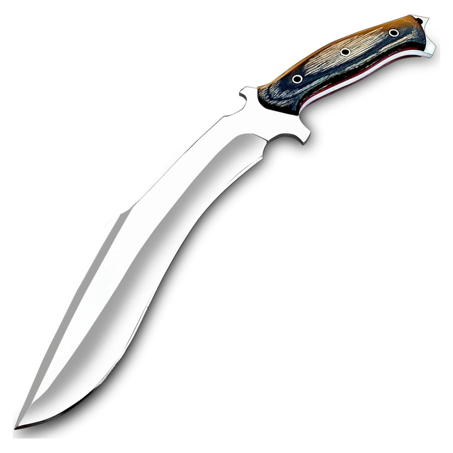 Cuchillo Kukri Warivo Hecho a Mano 39.37 cm con Funda de Cuero