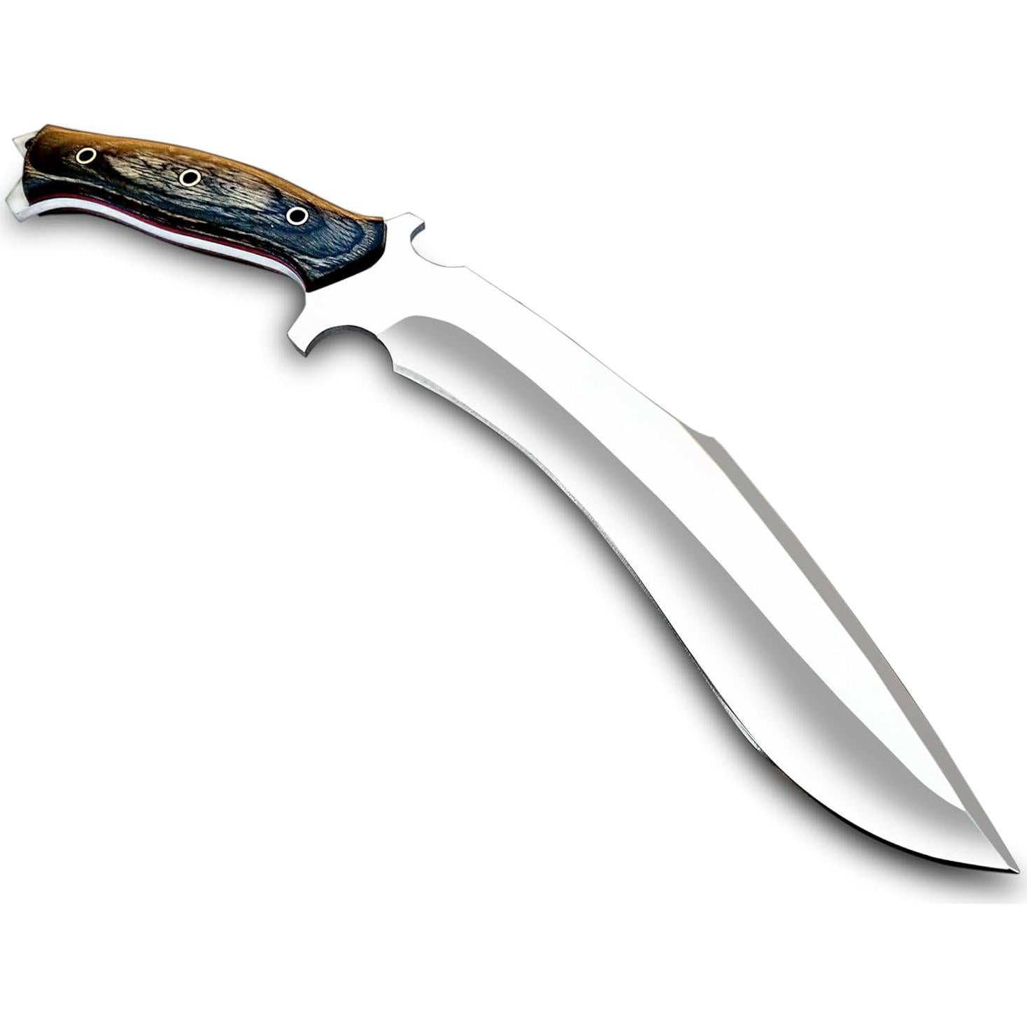 Cuchillo Kukri Warivo Hecho a Mano 39.37 cm con Funda de Cuero