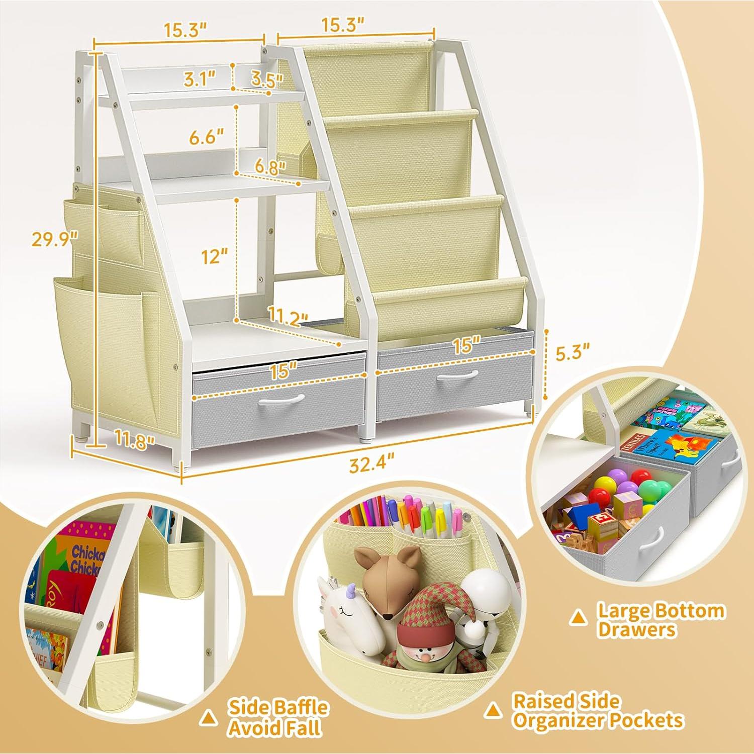 Estantería para Niños Twinkoo 3 Niveles con Organizador