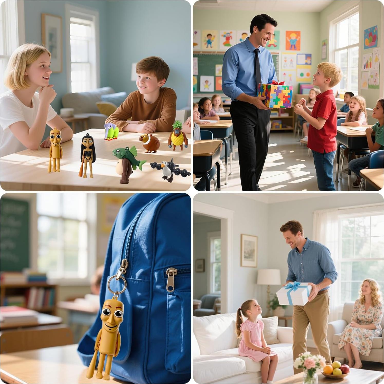 Figuras de Juguete Italian Brainrot - 3 Figuras Sorpresa de Silicona