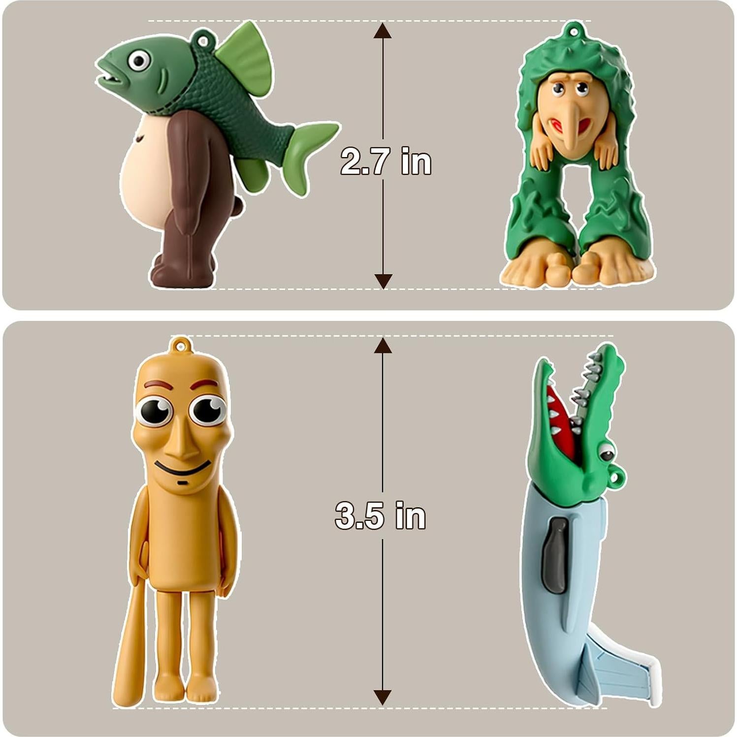 Figuras de Juguete Italian Brainrot - 3 Figuras Sorpresa de Silicona