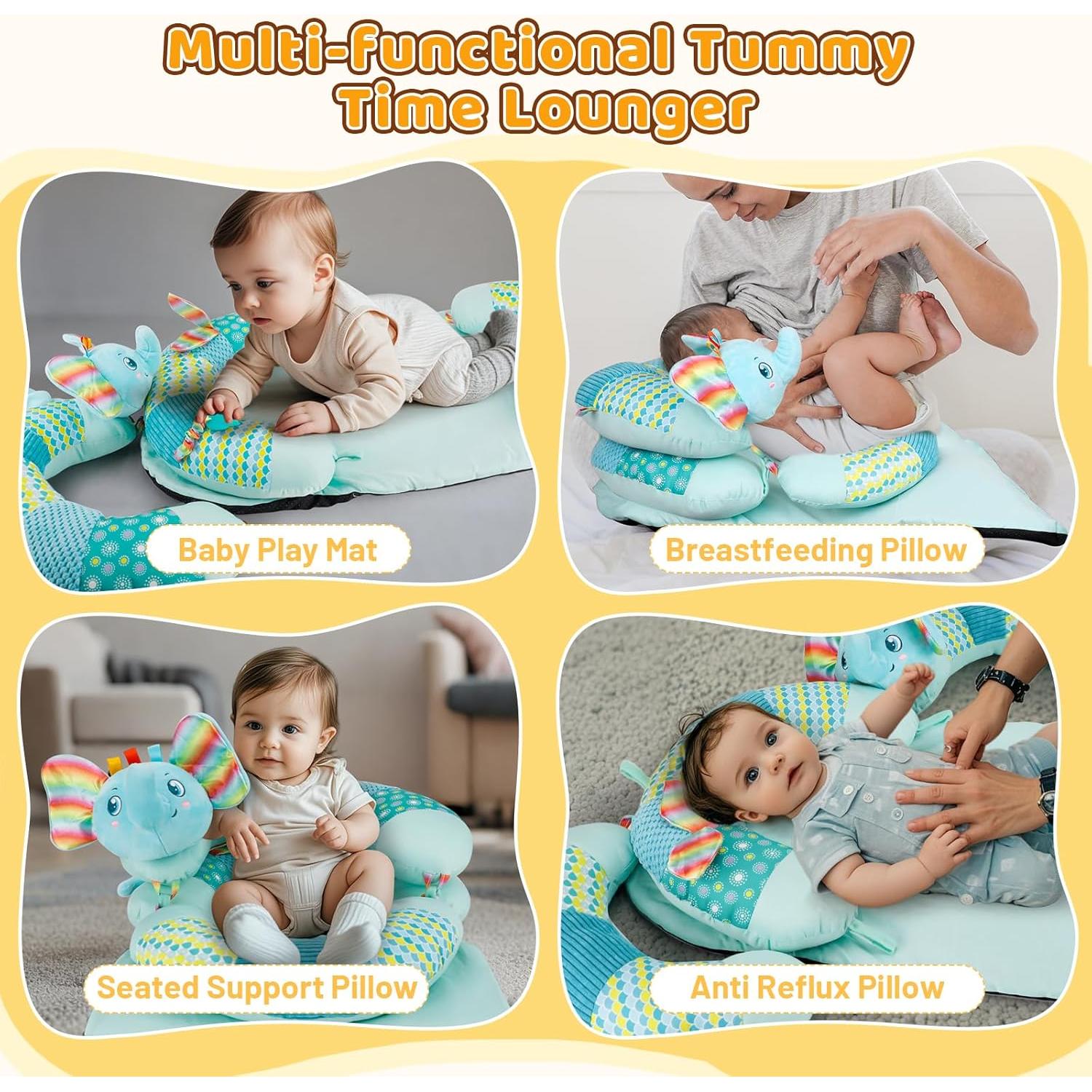 Almohada 3-en-1 Blublu Park para Bebés - Soporte Sentado Azul