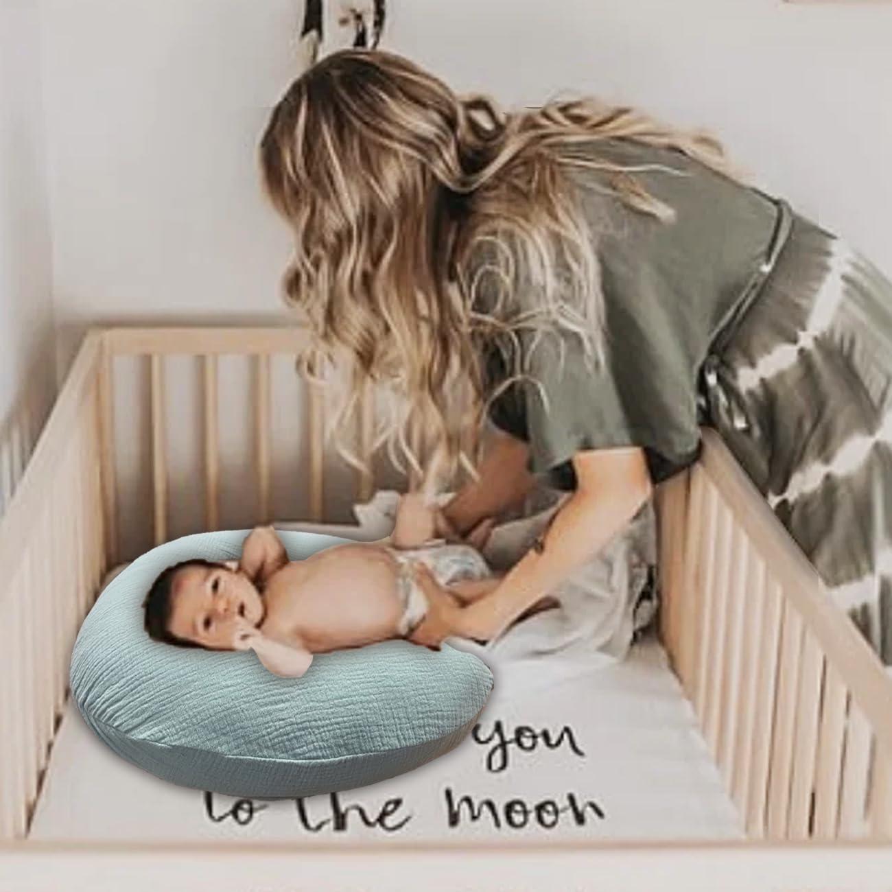 Funda de Almohada de Lactancia Lethooly Algodón Muselina 57x46cm