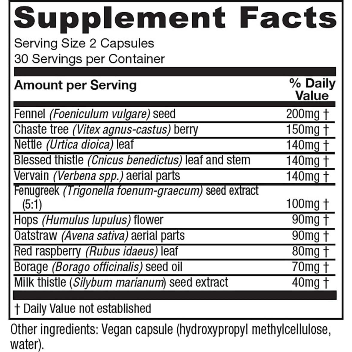 Suplemento de Lactancia Vitanica LactationBlend 60 Cápsulas