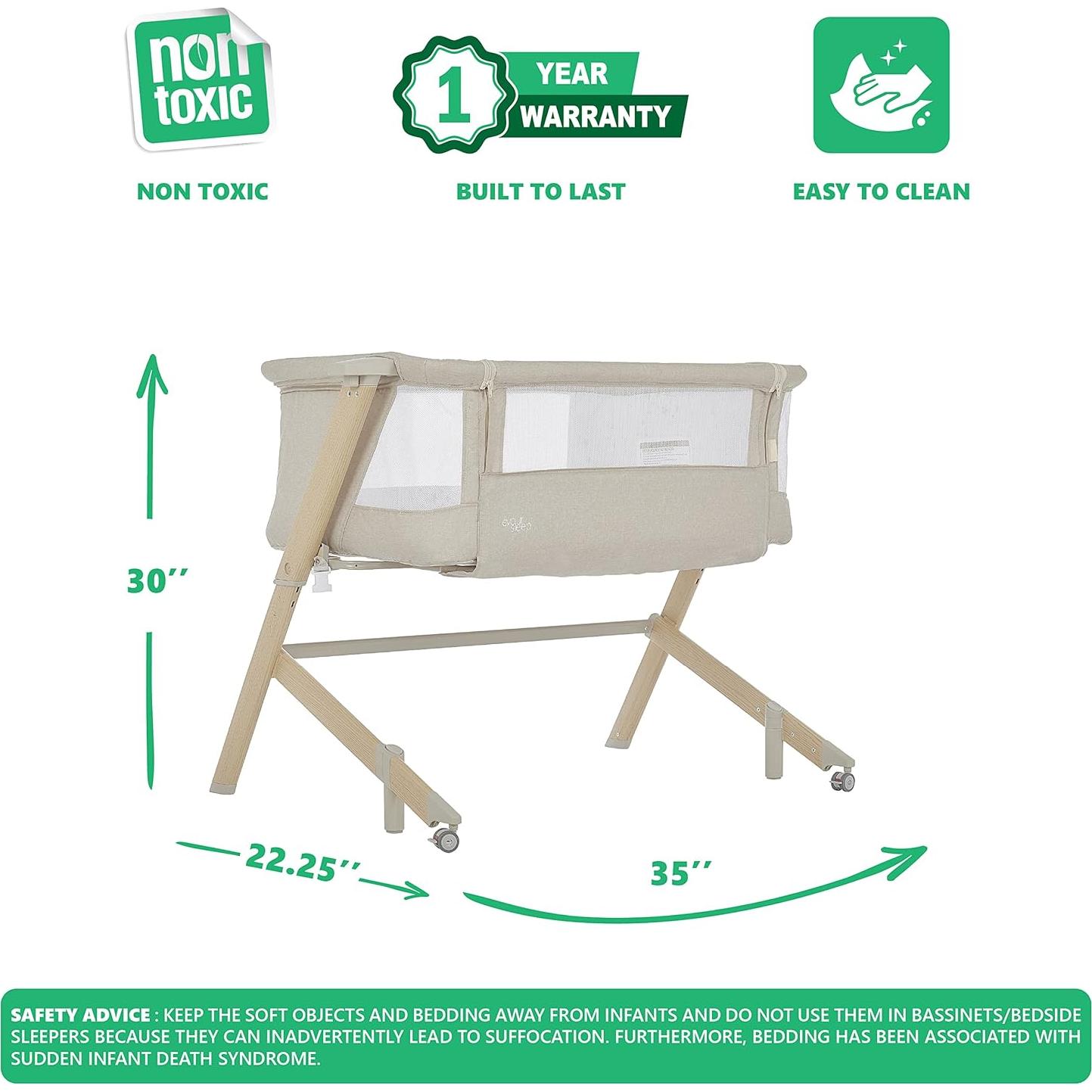 Cuna Evolur Stellar Lateral Beige Ajustable 11.34 kg