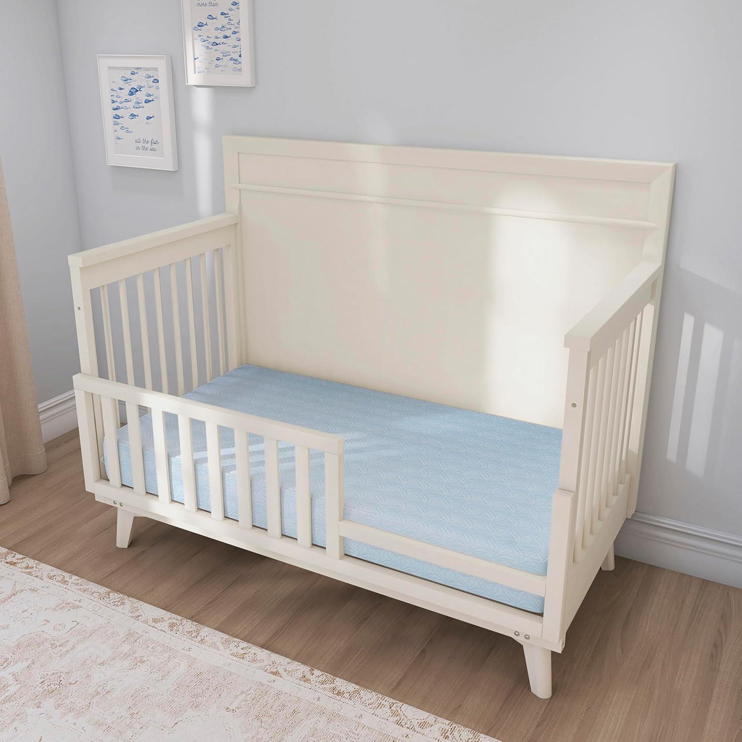 Colchón 2 en 1 Dream On Me para Cuna y Niños - Floral Azul