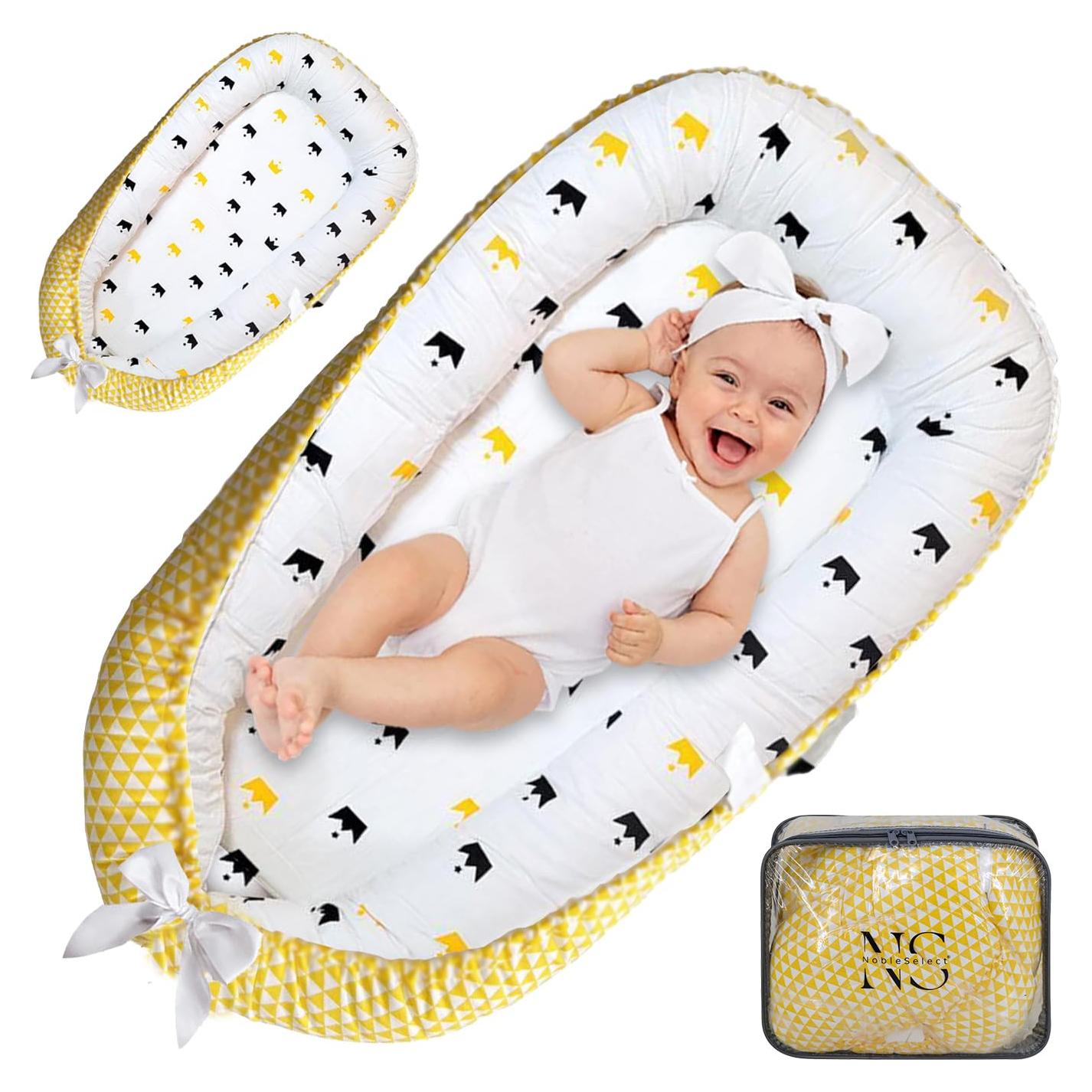 Cuna para Bebés NobleSelect 100% Algodón Transpirable 0-24 Meses