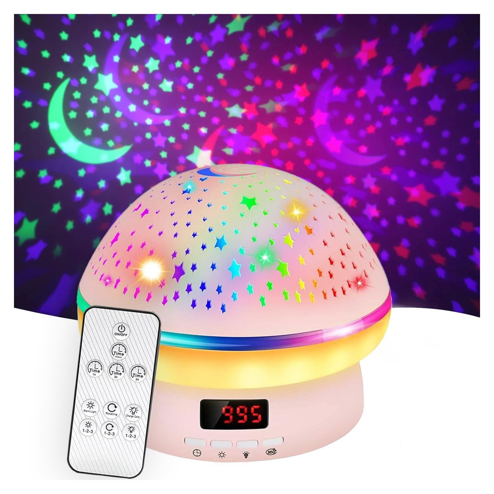 Proyector de Estrellas Genérico Rosa con Control Remoto y Temporizador