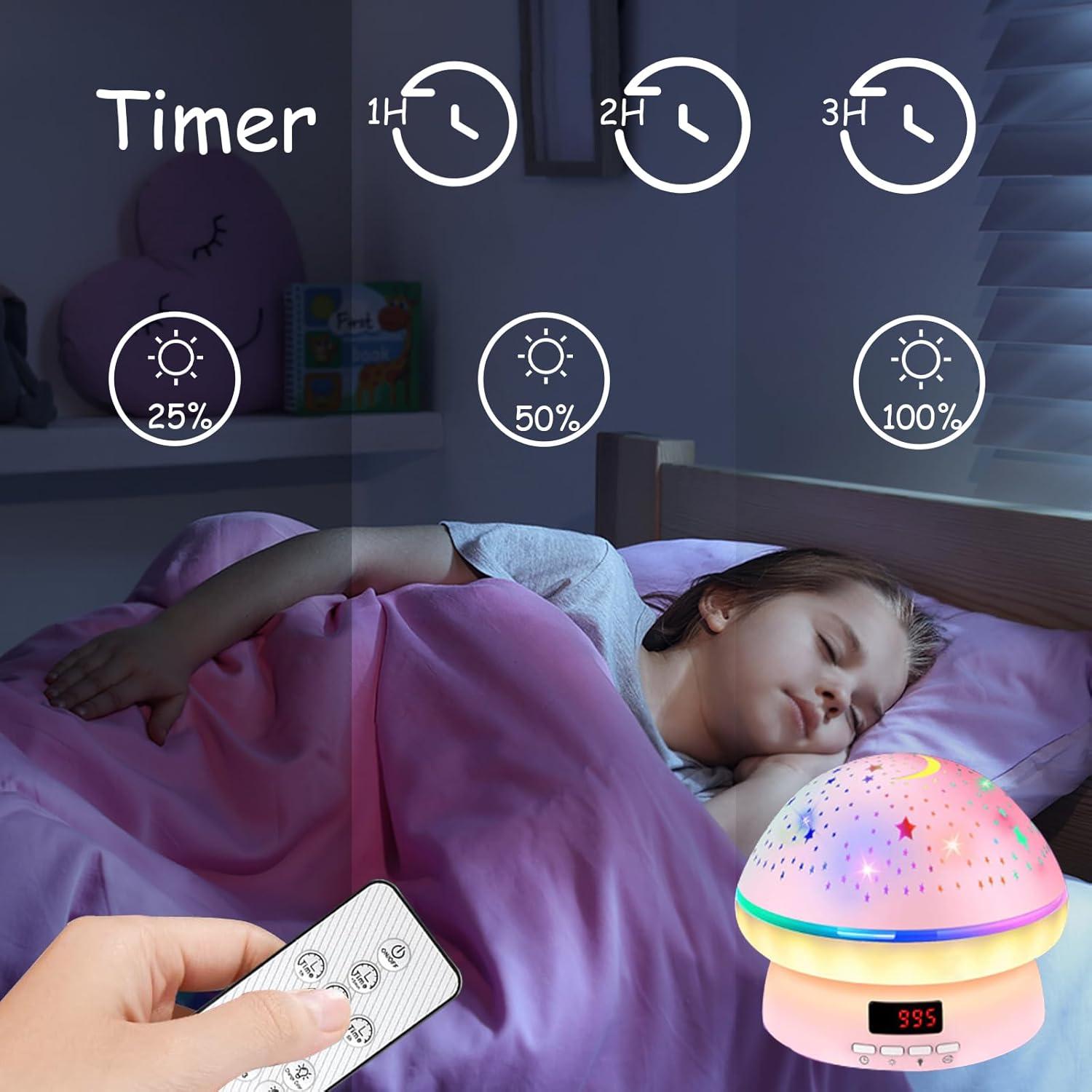 Proyector de Estrellas Genérico Rosa con Control Remoto y Temporizador