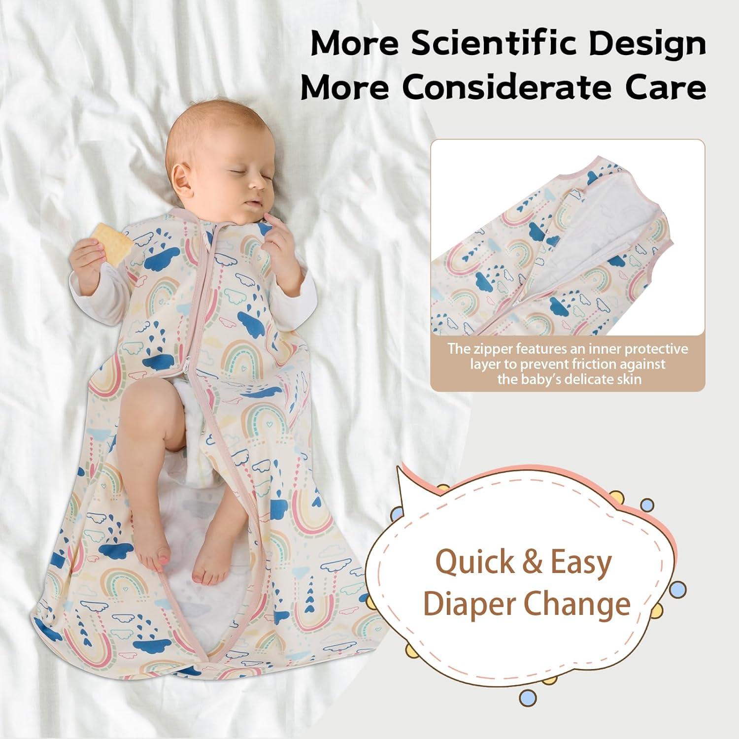 Saco de Sueño para Bebés 0-6 Meses Wrrernsin 100% Algodón