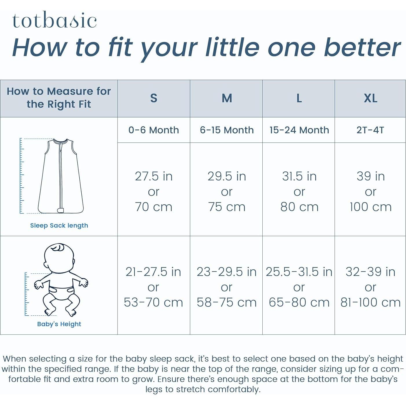 Saco de Sueño para Bebés 0-6 Meses TotBasic, Paquete de 2