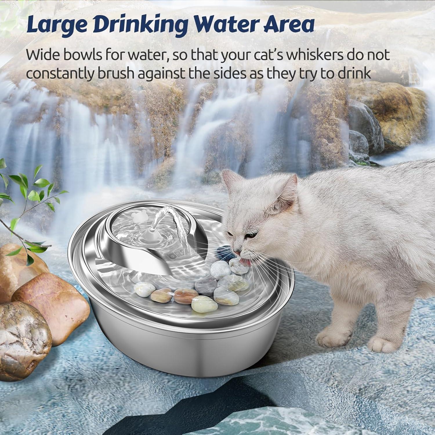 Fuente de Agua para Gatos ORSDA 2L Acero Inoxidable Automática