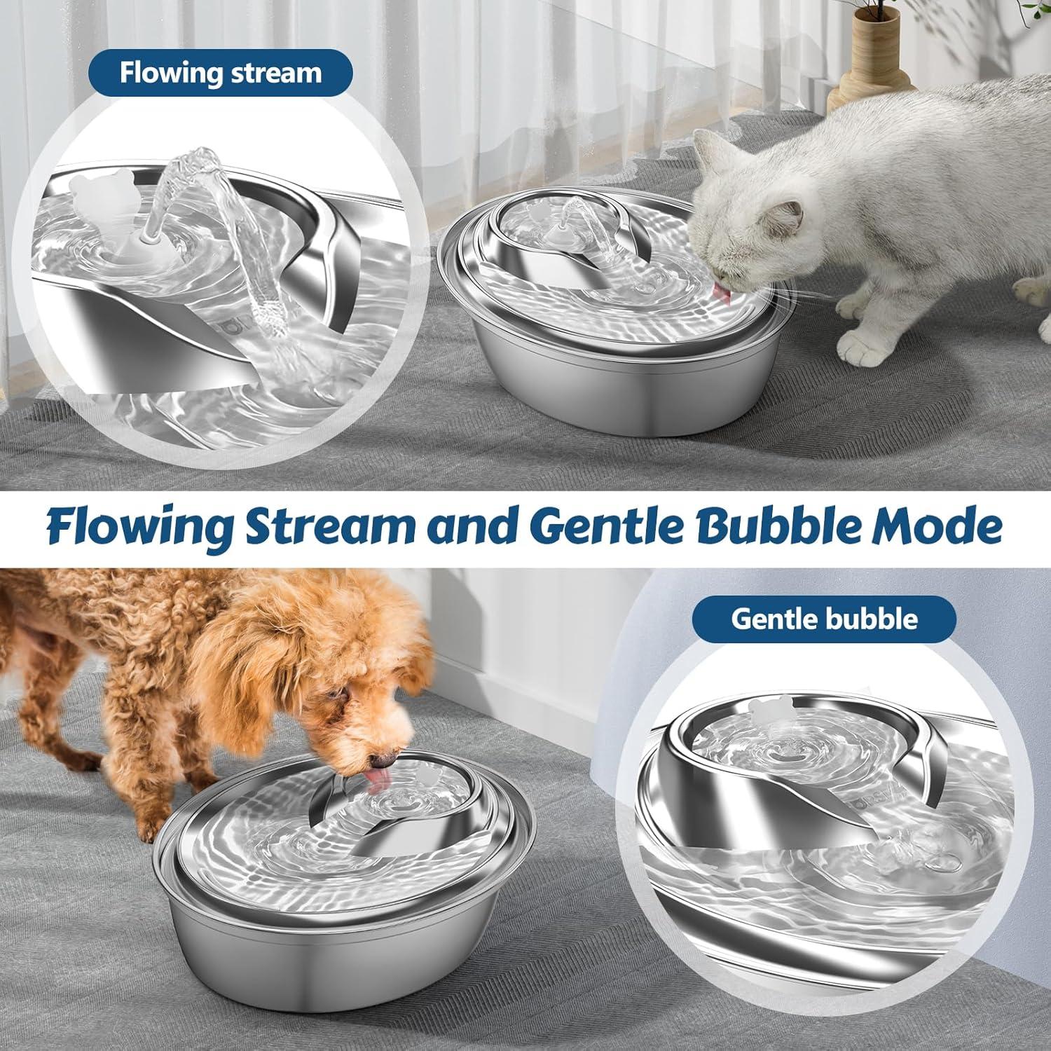 Fuente de Agua para Gatos ORSDA 2L Acero Inoxidable Automática