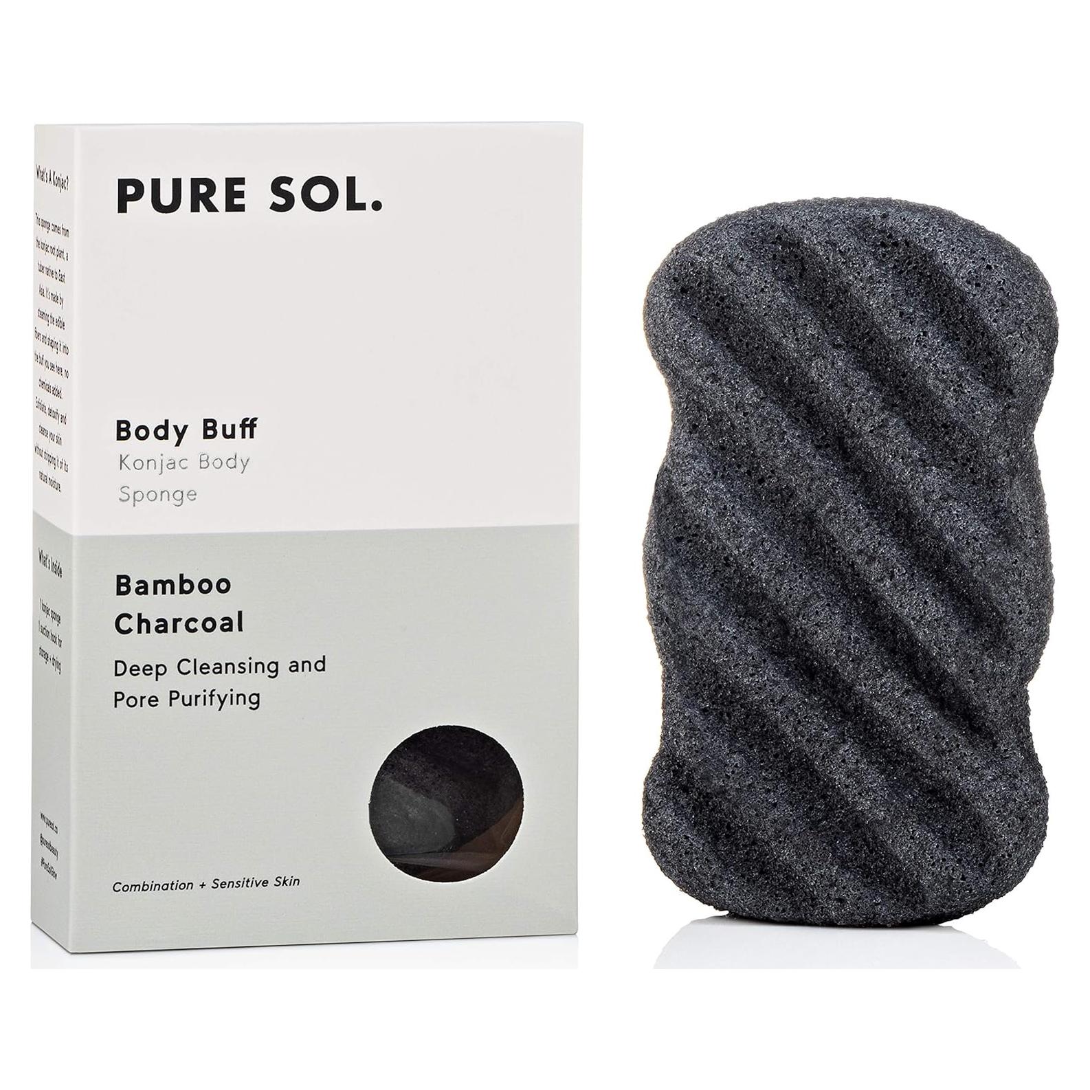 Esponja Exfoliante de Konjac PureSOL - Carbón Activado 100% Natural