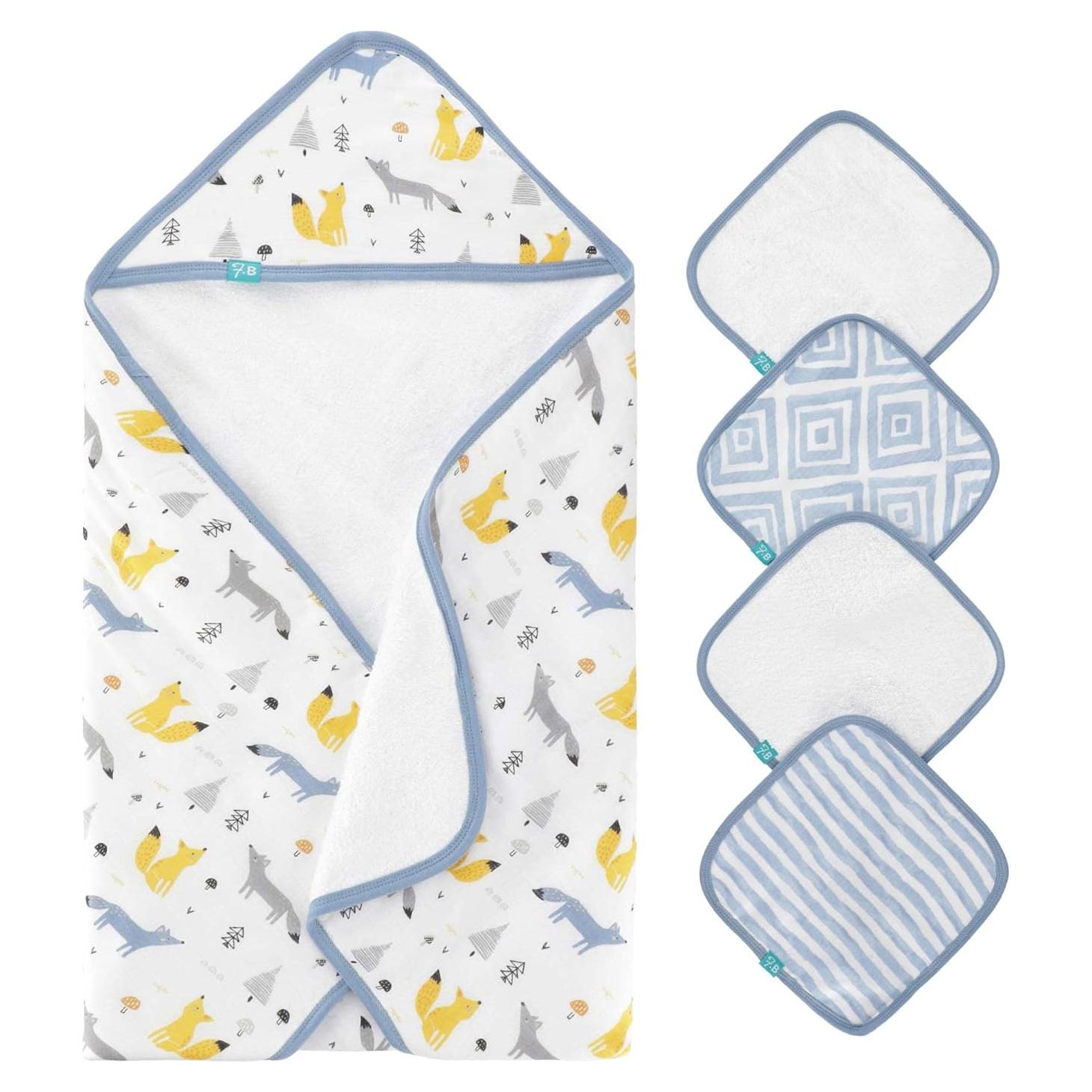 Juego de Toalla de Baño con Capucha Featherhead 5 Piezas 100% Algodón