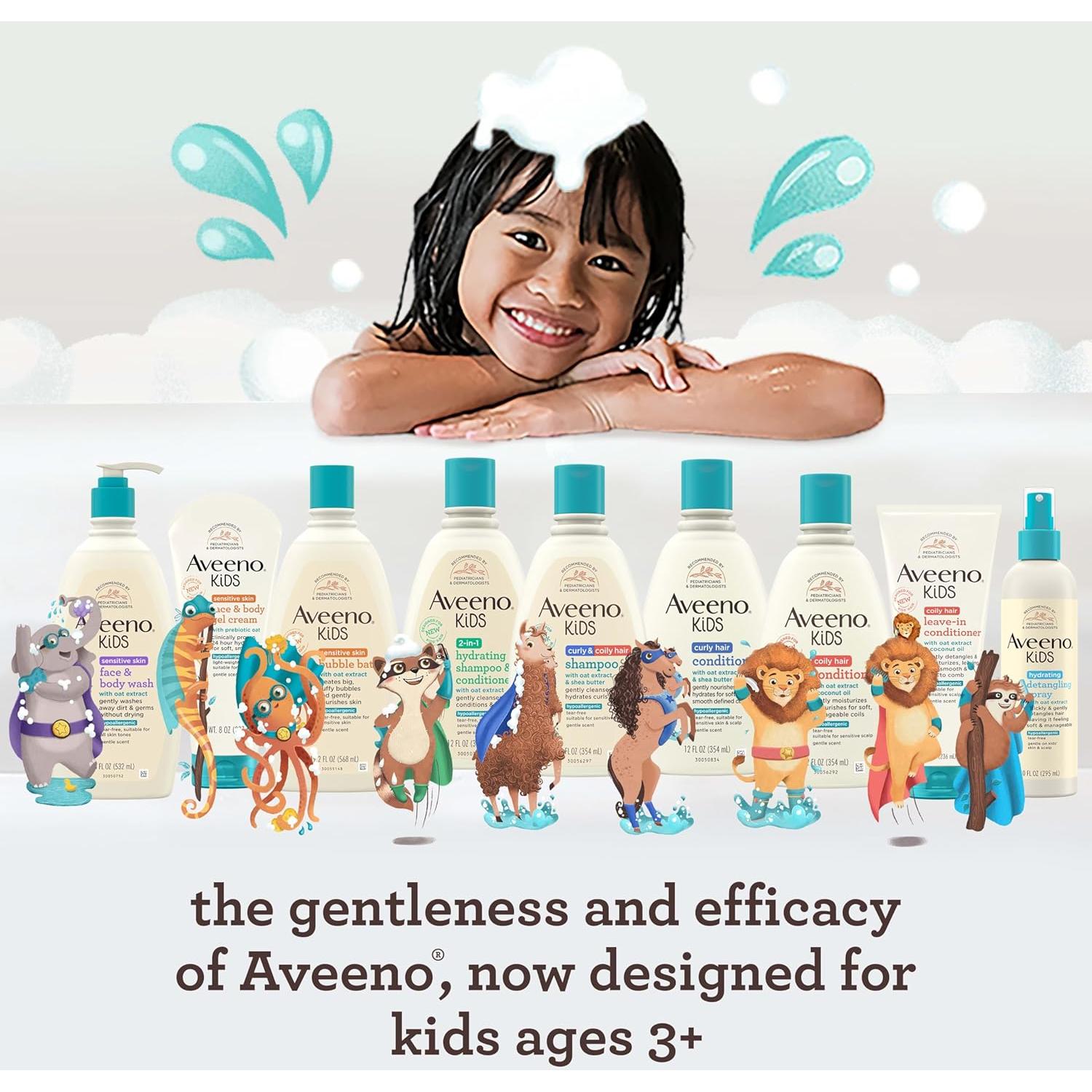 Acondicionador Rizado Aveeno Kids 354 ml - Hipoalergénico