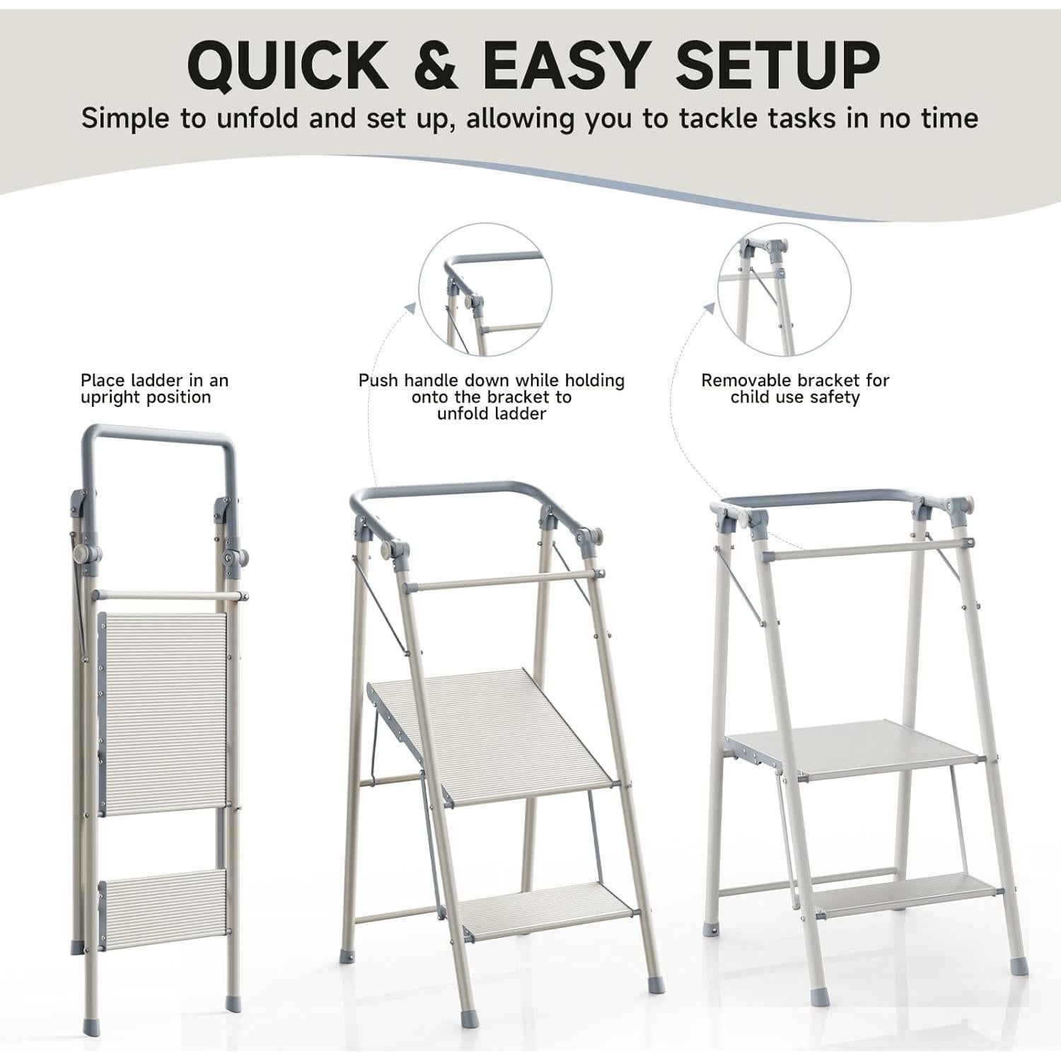 Torre Plegable UNICOO para Niños y Adultos - Escalera 2 Pasos