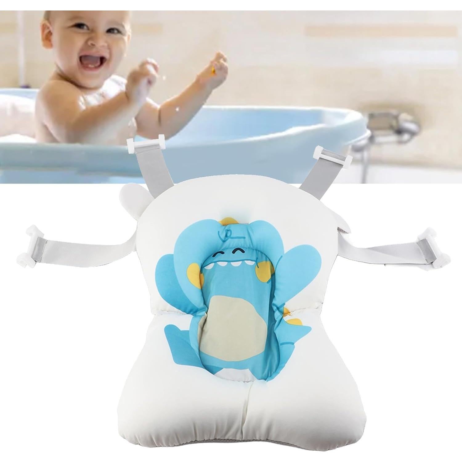 Cojín de baño para bebés Alvinlite - Suave y ajustable (Azul)