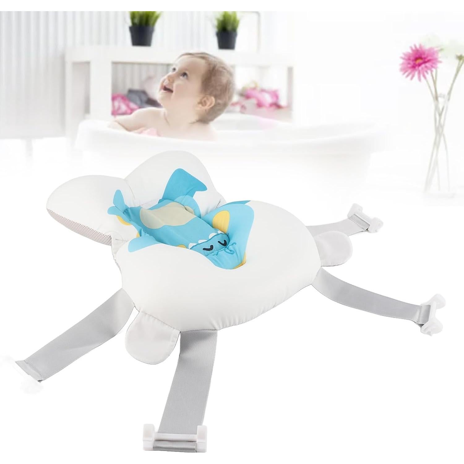 Cojín de baño para bebés Alvinlite - Suave y ajustable (Azul)