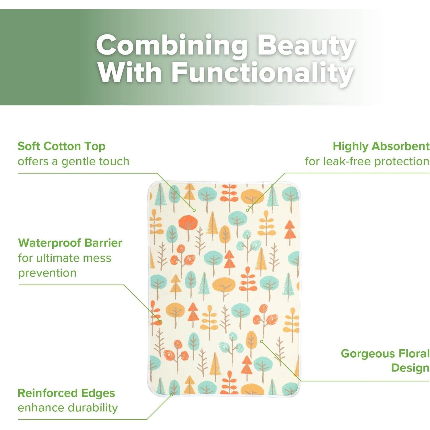 Protector de Cambio Impermeable Haakaa 100% Algodón Otoño Bosque