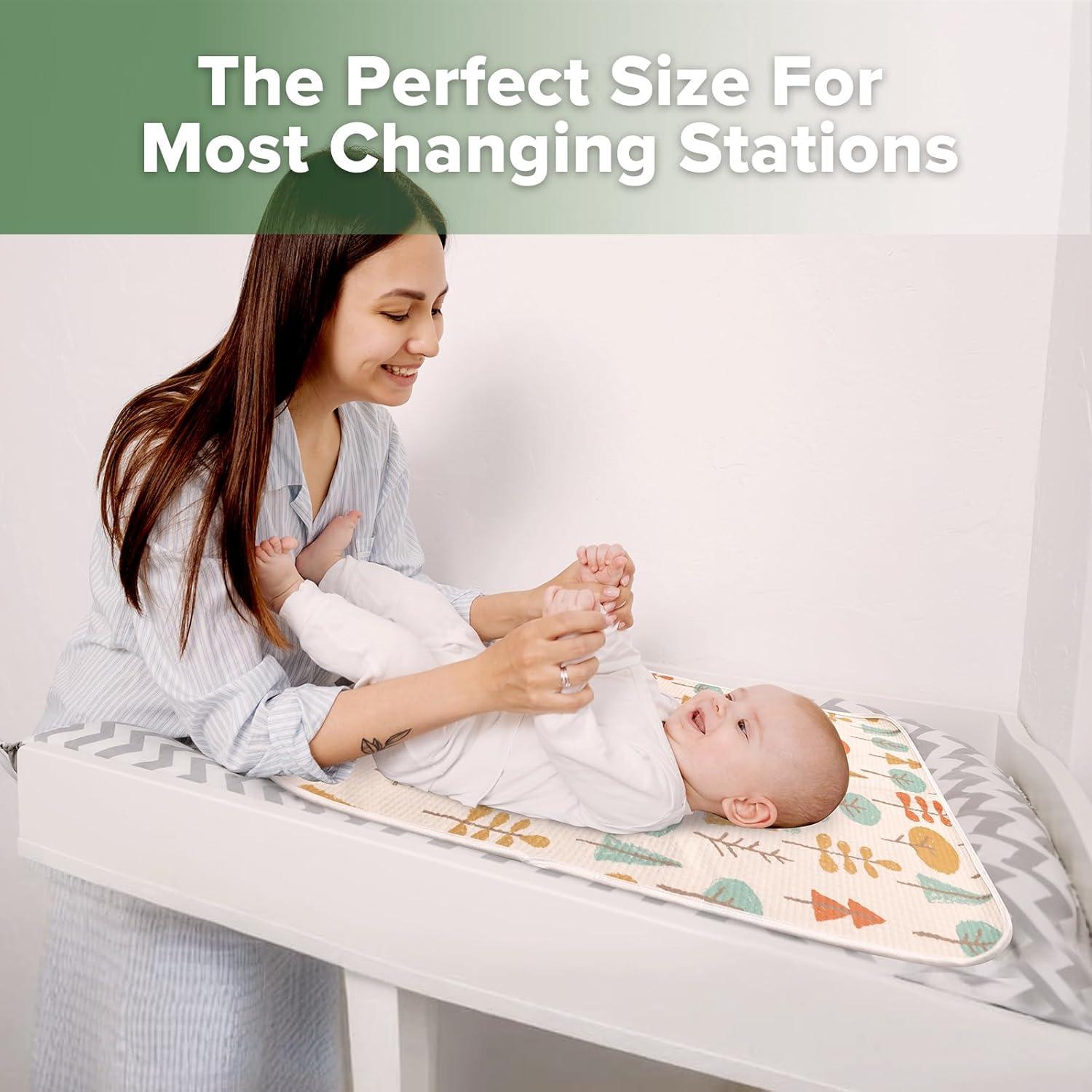 Protector de Cambio Impermeable Haakaa 100% Algodón Otoño Bosque