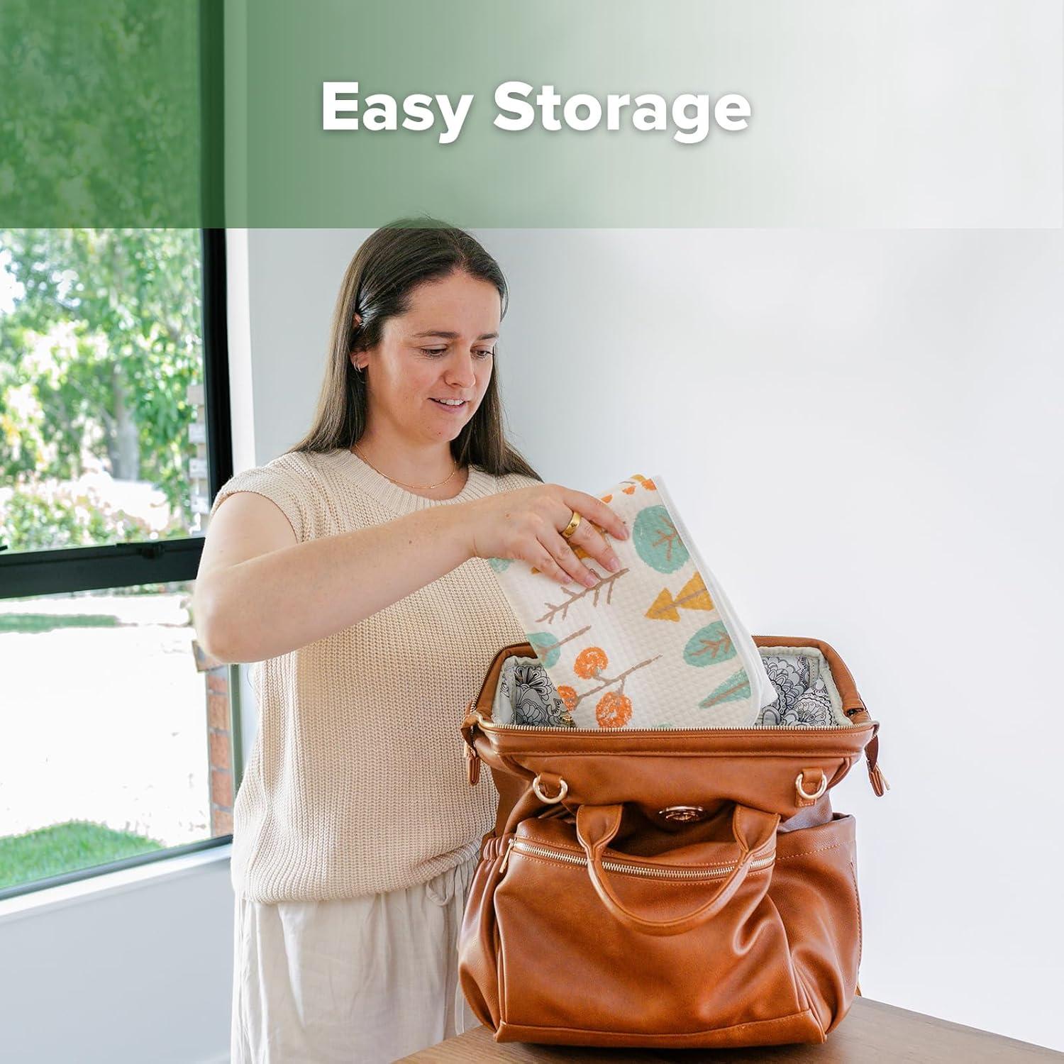 Protector de Cambio Impermeable Haakaa 100% Algodón Otoño Bosque