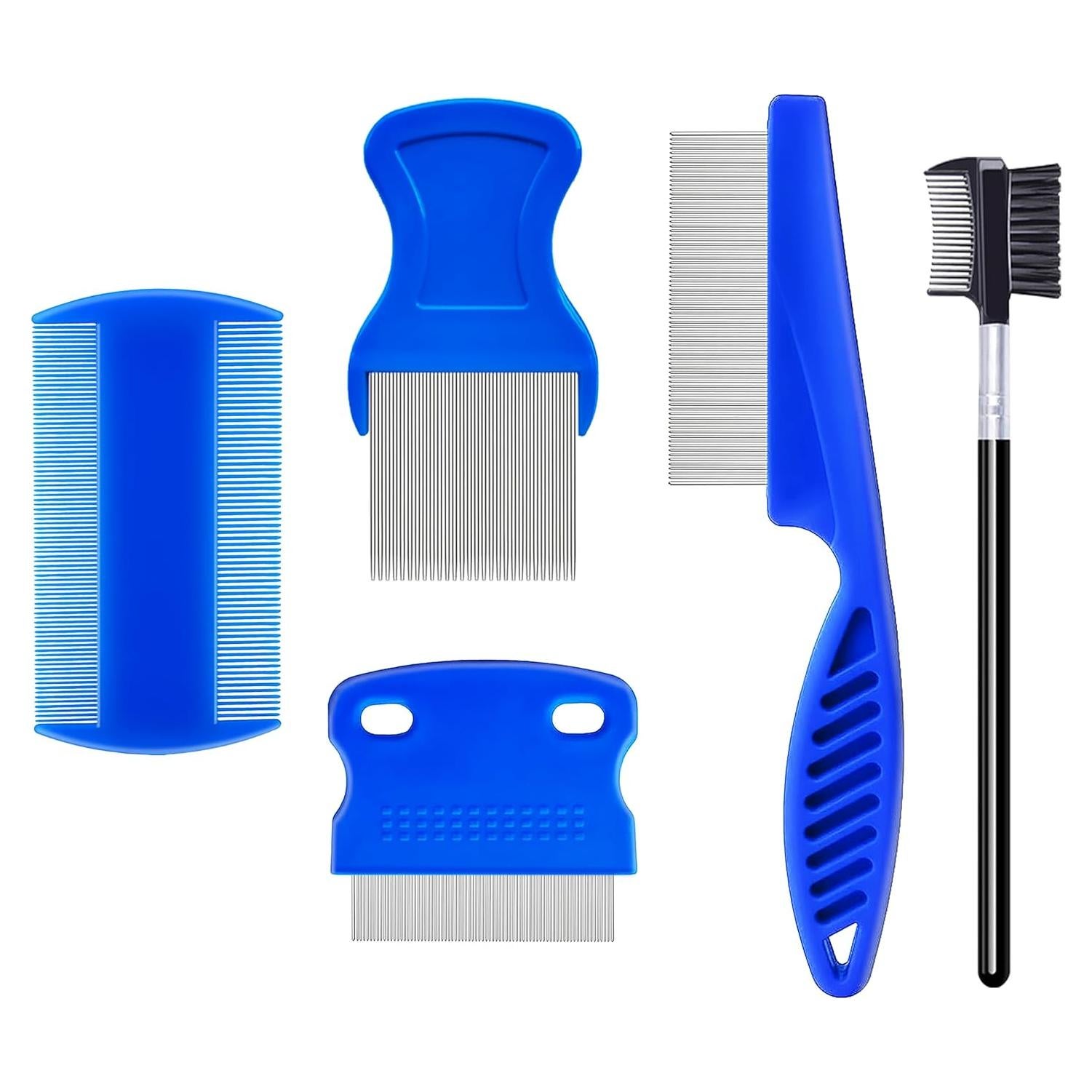 Paquete de 5 Peines para Pulgas y Piojos Jigfew - Acero Inoxidable