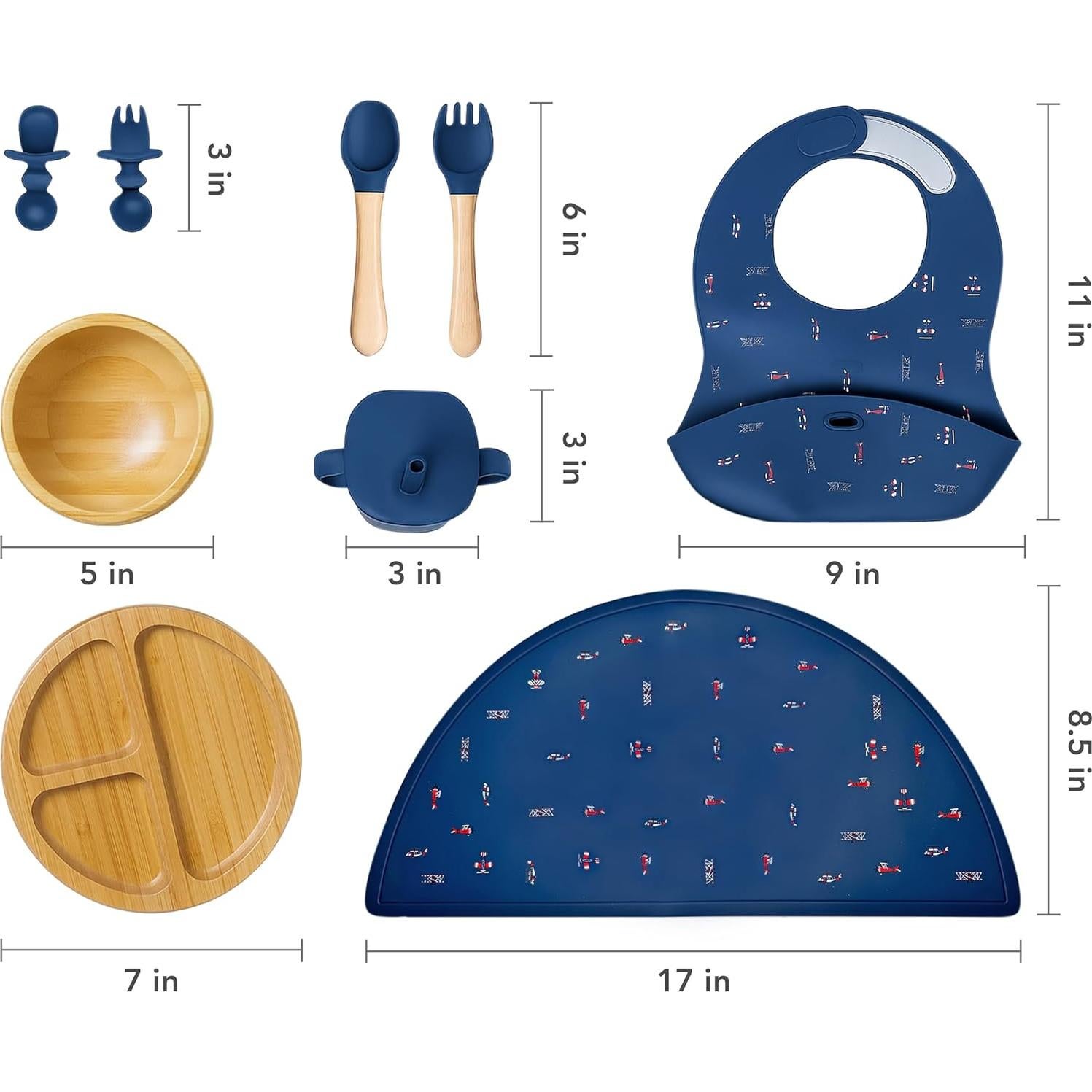 Juego de Alimentación de Bambú Feed Me Fun - 6 meses+ - Azul