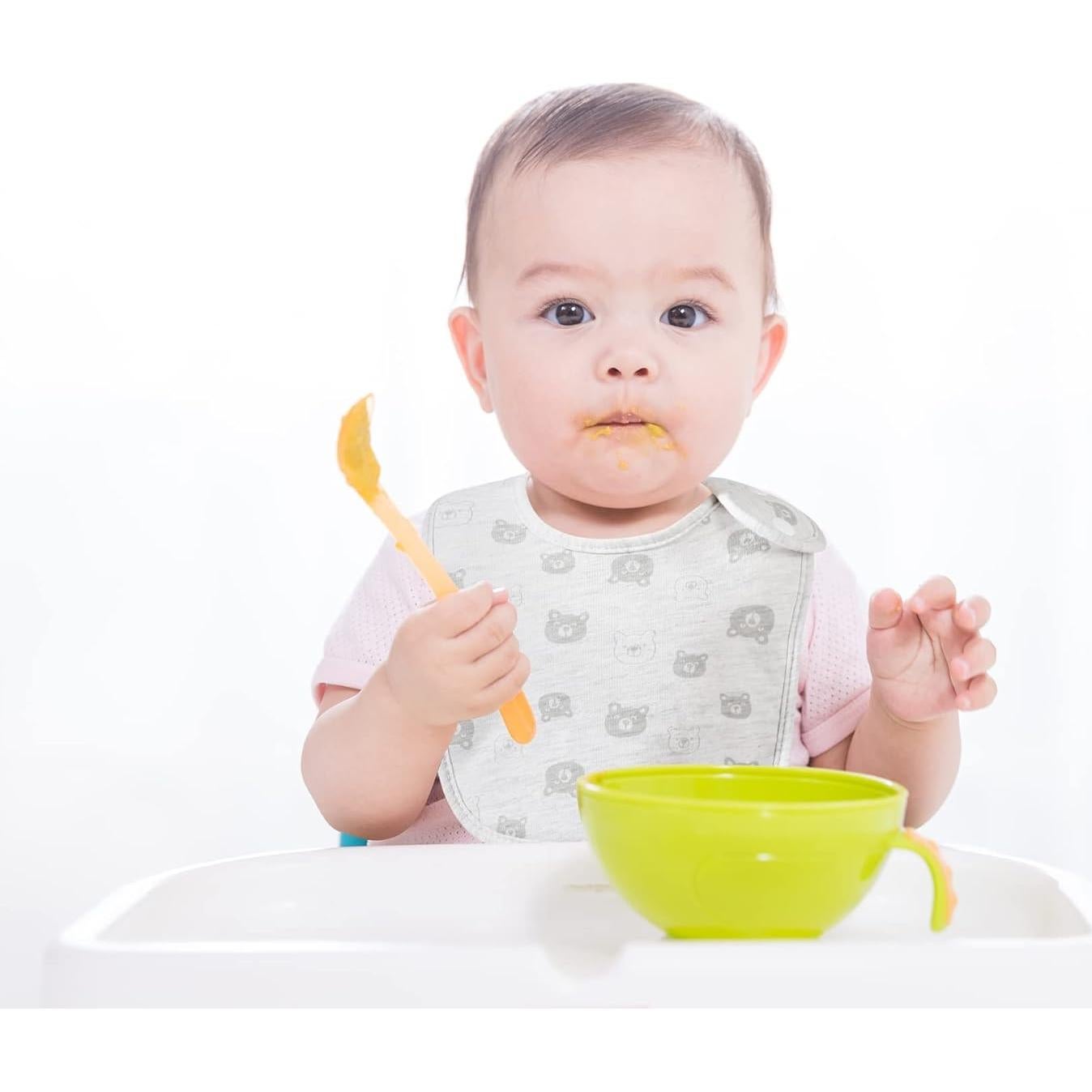 Paquete de 7 Baberos de Algodón Absorbentes para Bebés