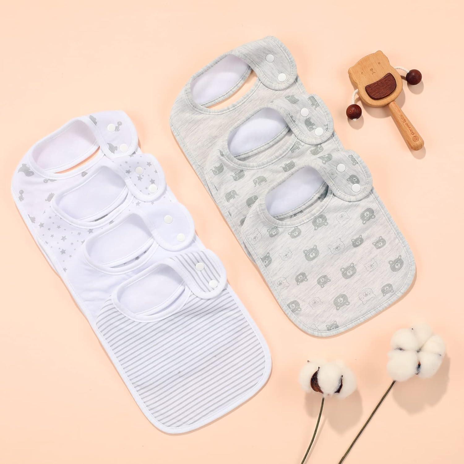 Paquete de 7 Baberos de Algodón Absorbentes para Bebés
