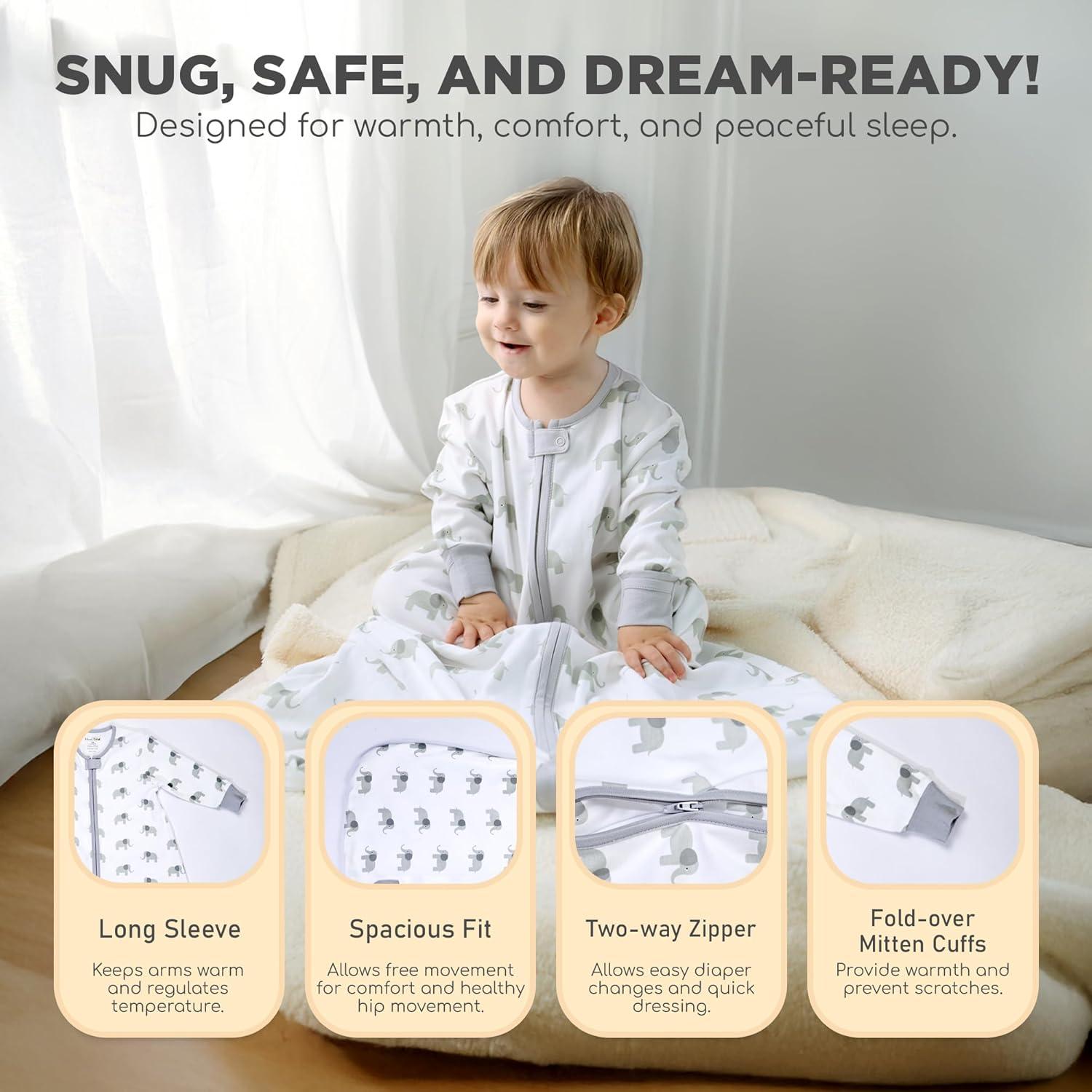 Saco de Sueño Mama Cheetah 0.5 TOG Algodón Orgánico 0-6 Meses