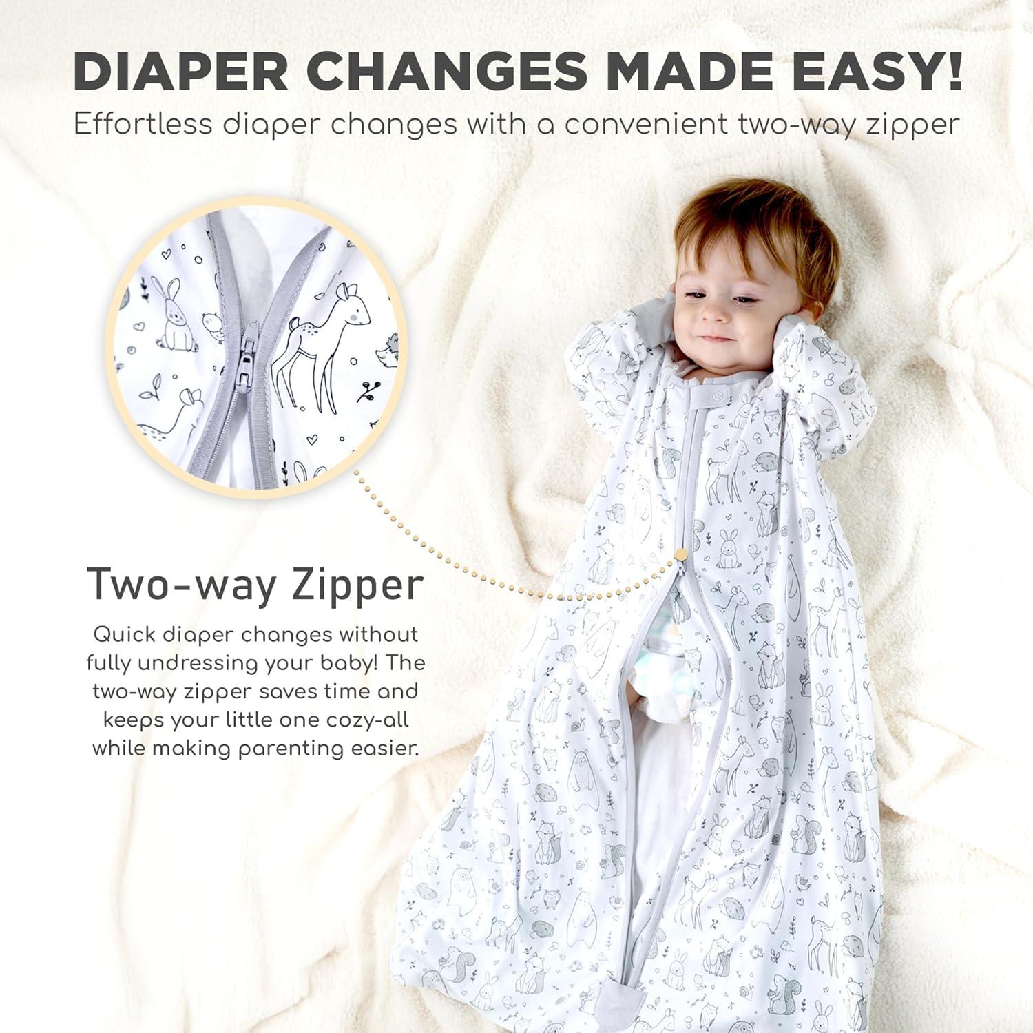 Saco de Sueño Mama Cheetah 0.5 TOG Algodón Orgánico 0-6 Meses