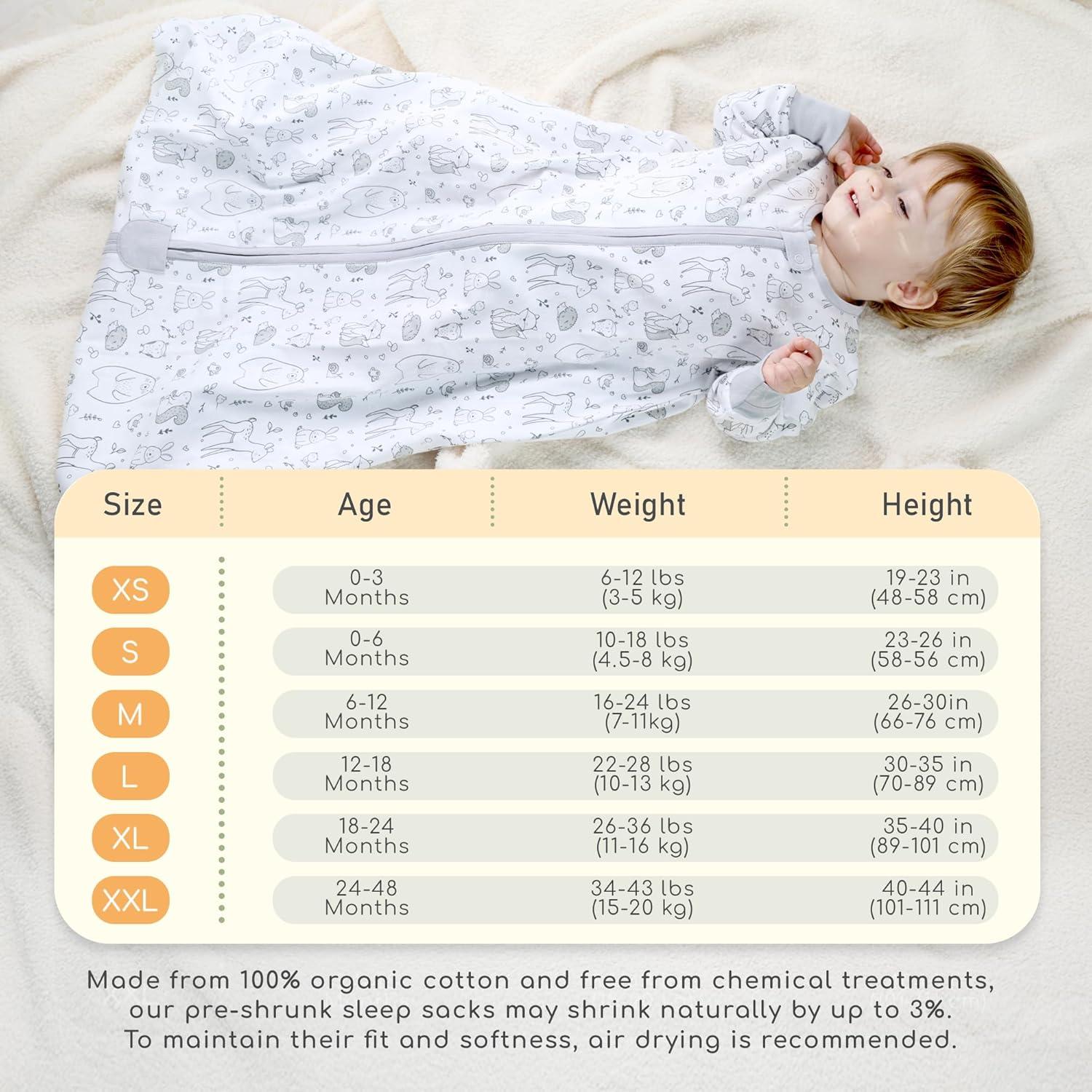 Saco de Sueño Mama Cheetah 0.5 TOG Algodón Orgánico 0-6 Meses