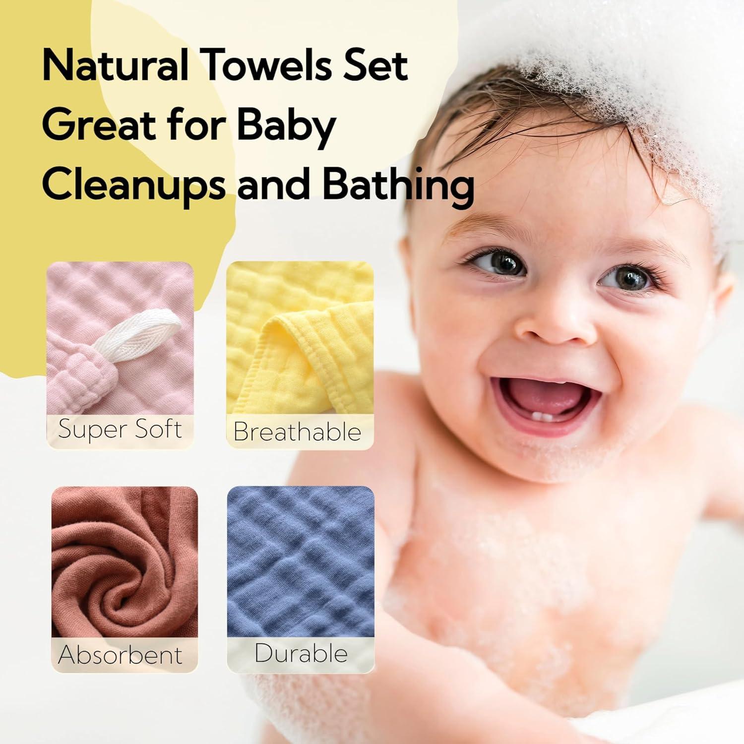 Paños de Baño MUKIN de Algodón Multicolor - 12 Piezas 30.5x30.5 cm