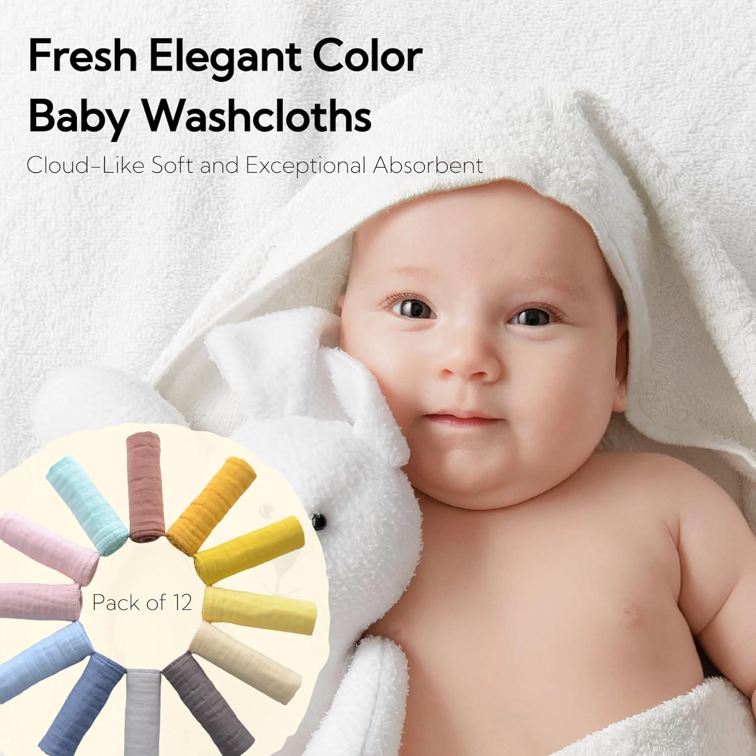 Paños de Baño MUKIN de Algodón Multicolor - 12 Piezas 30.5x30.5 cm