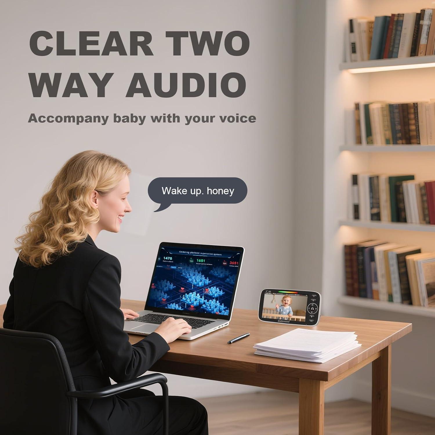 Monitor de Bebé Kidsneed SM530 con Cámara 720P y Audio