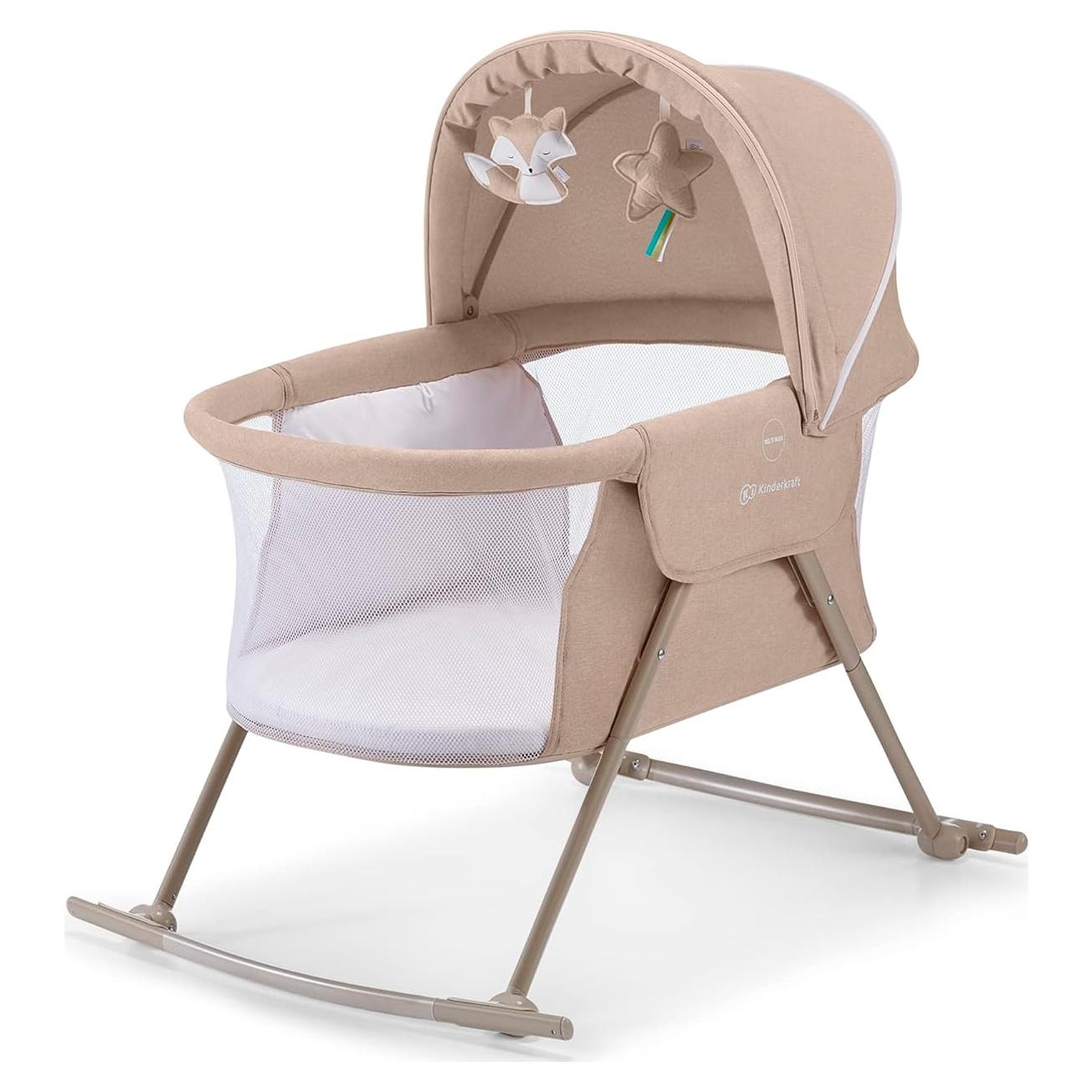 Cuna de viaje Kinderkraft LOVI plegable con mosquitera beige